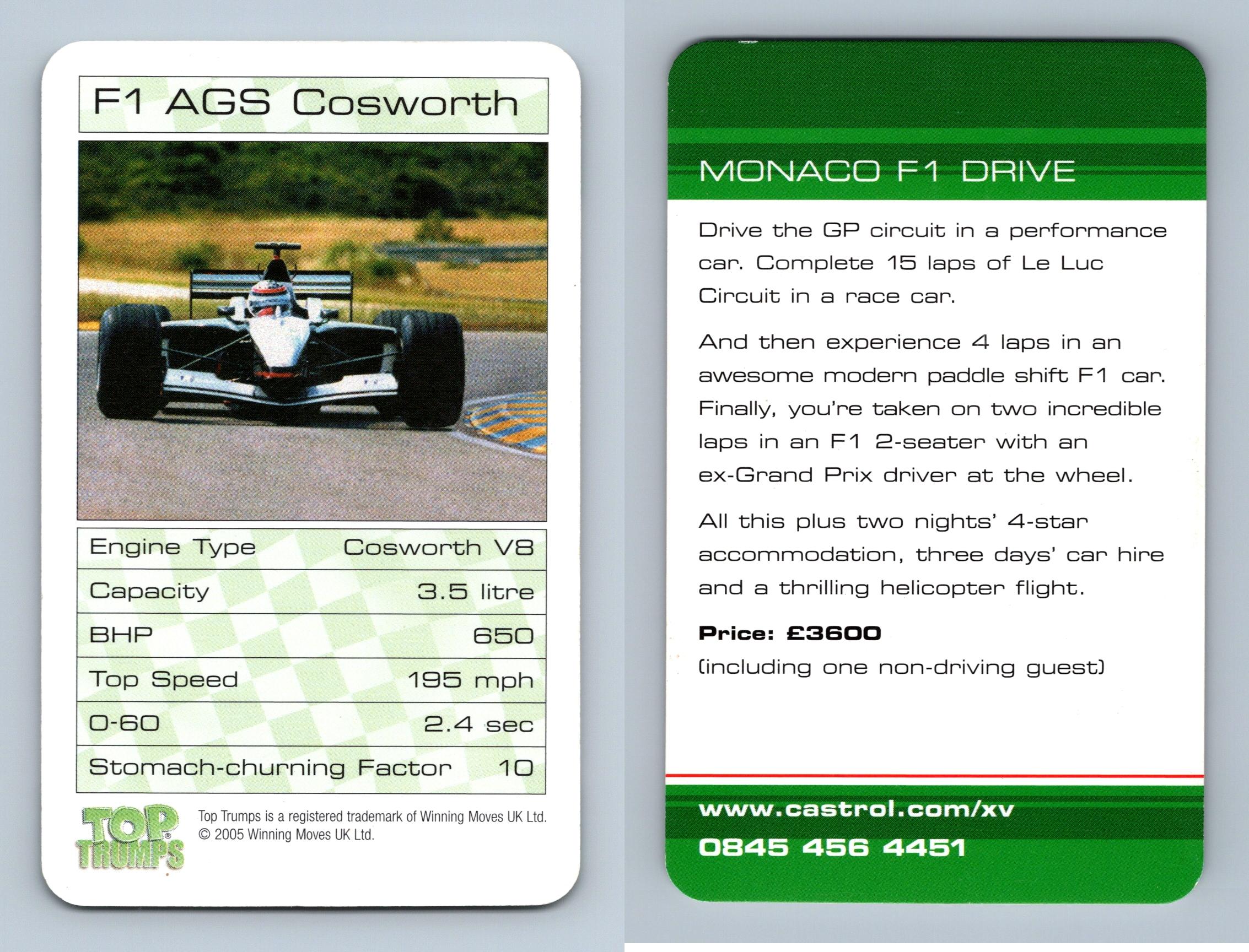 Chad Valley Single Card-TOP TRUMPS CHAD VALLEY TRUMPS MOTORSPORT E1 VAUXHALL ASTRA V8 COUPE 