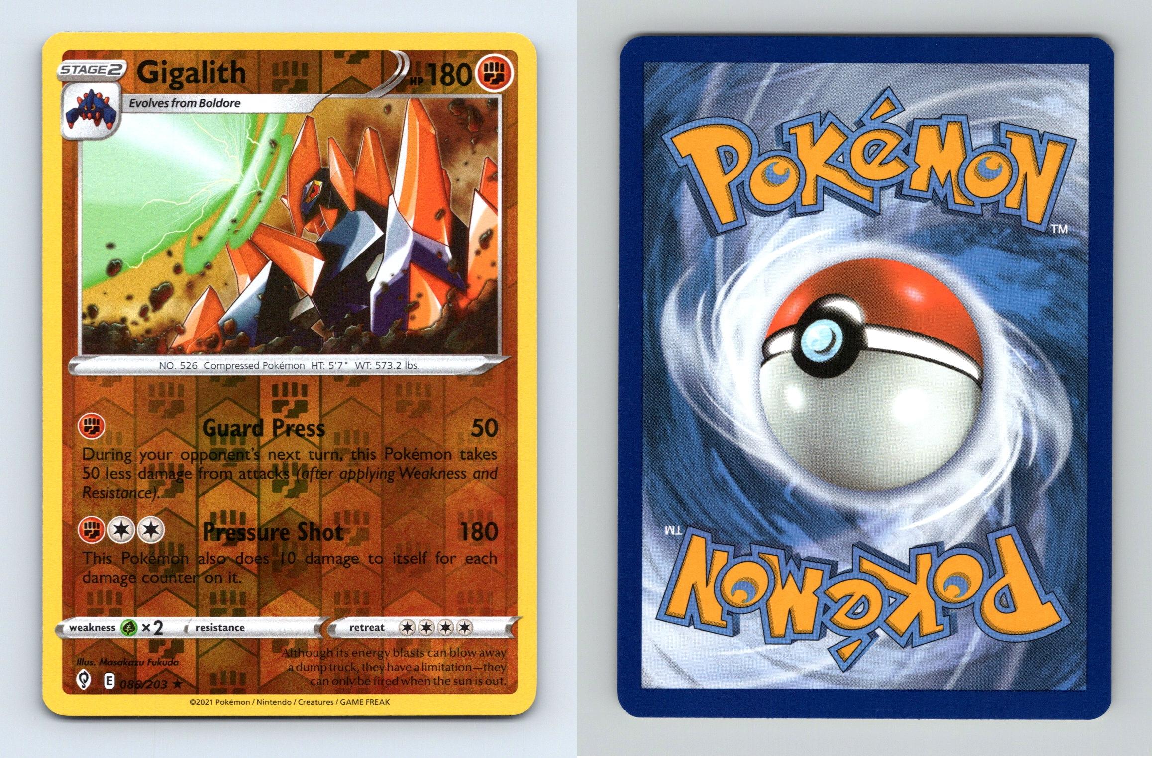 Gigalith 88/203 SWSH Evolving Skies Reverse Holo Rare Pokemon 2021 TCG