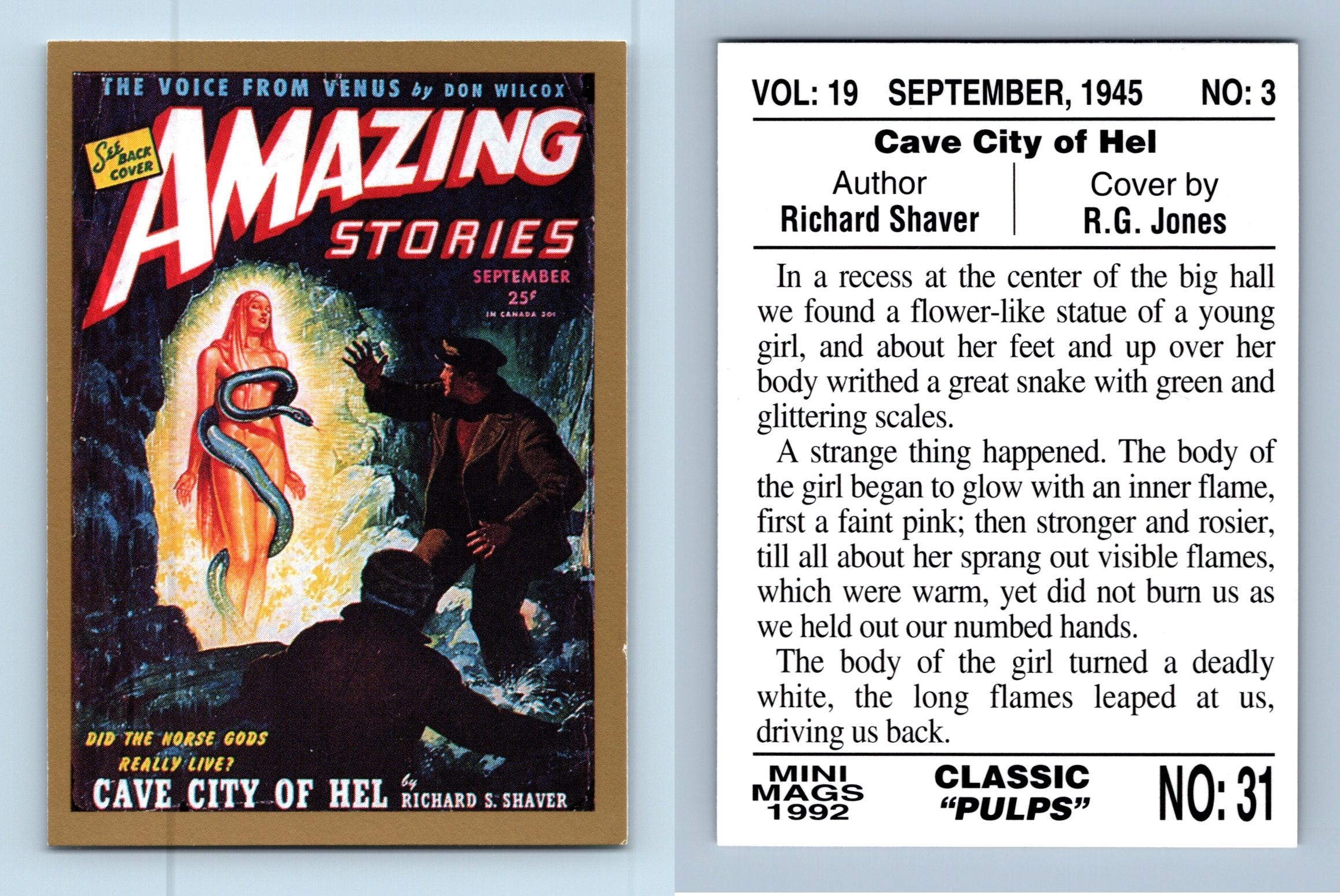 Serpent Eve 31 Classic Pulps 1992 Sperry Mini Mags Trading Card