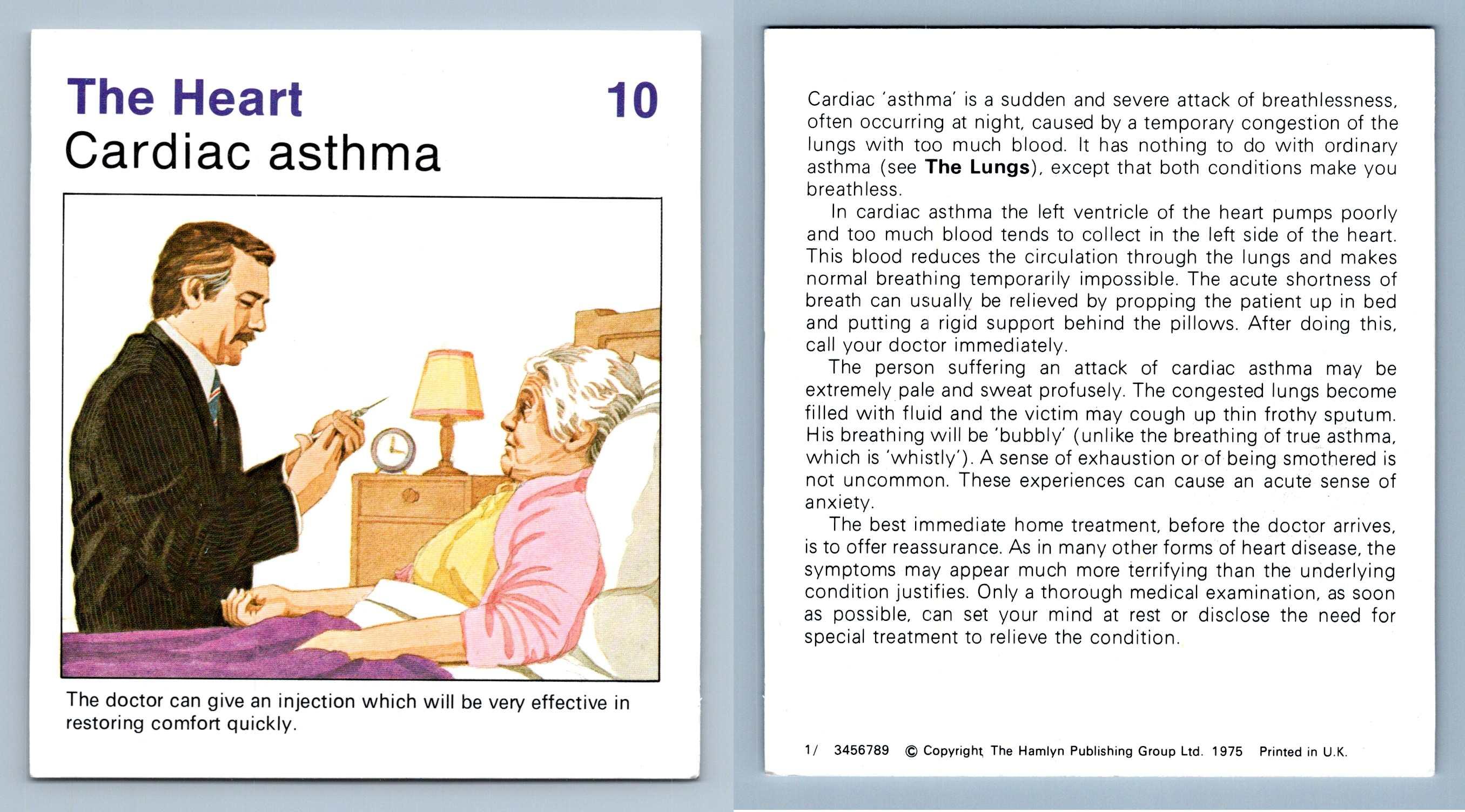 Cardiac Asthma 10 The Heart Home Medical Guide 19758 Hamlyn Card