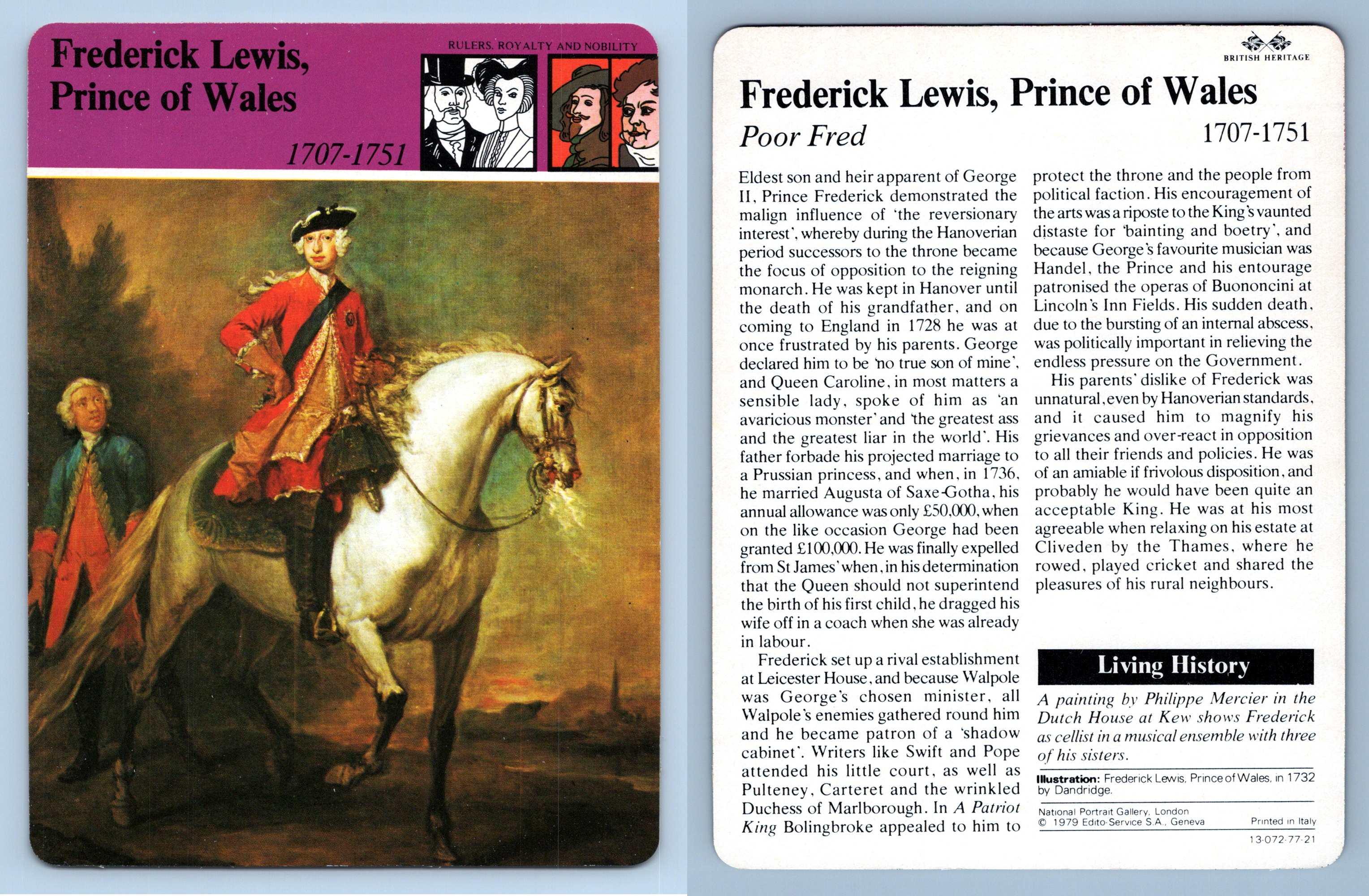 Frederick Lewis, Prince Of Wales Rulers British Heritage Edito