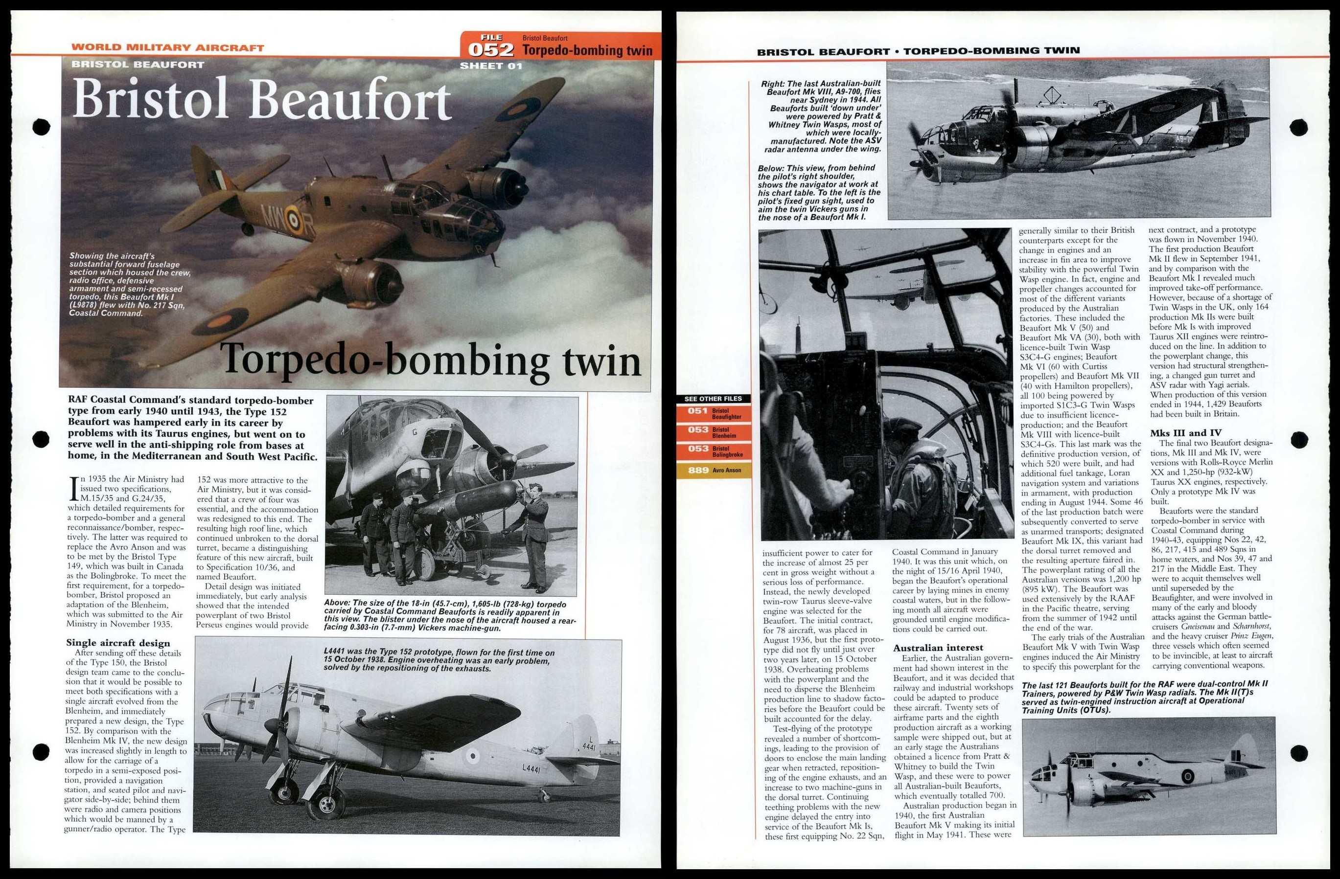 Bristol Beaufort 52 Military World Aircraft Information Page