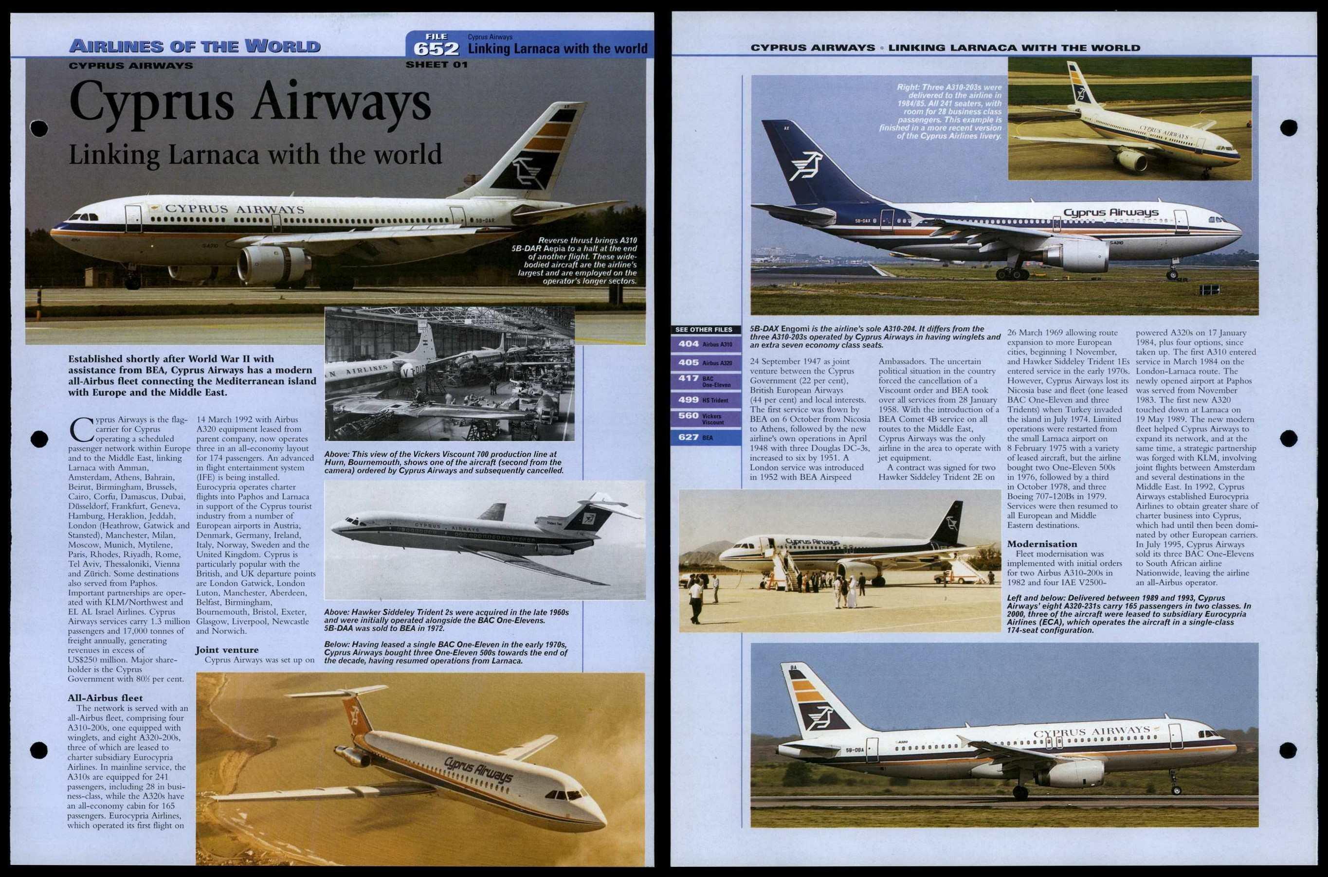 Cyprus Airways Airlines 652 World Aircraft Information Page