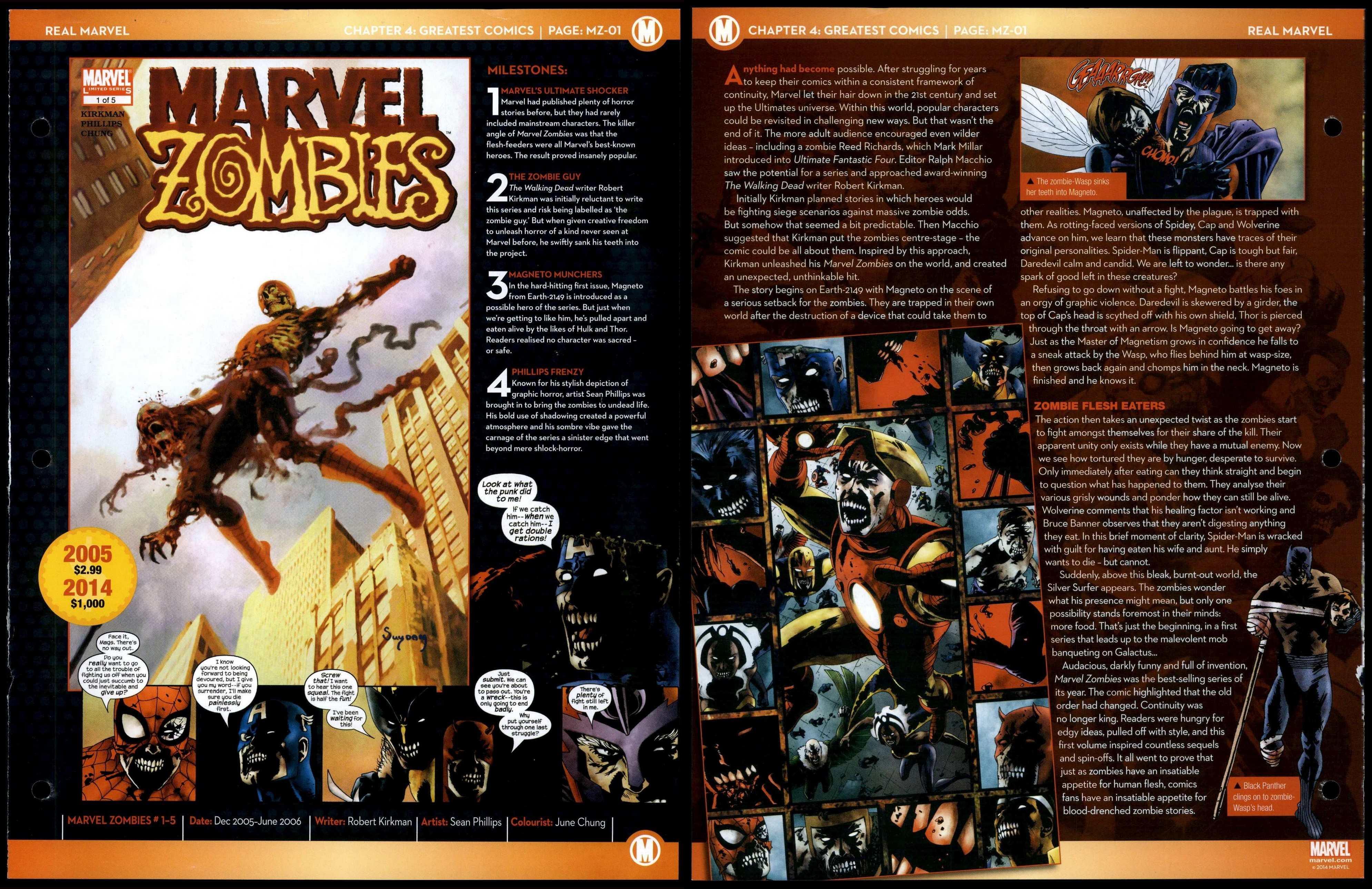Marvel Zombies MZ01 Greatest Comics Real Marvel Fact File Page