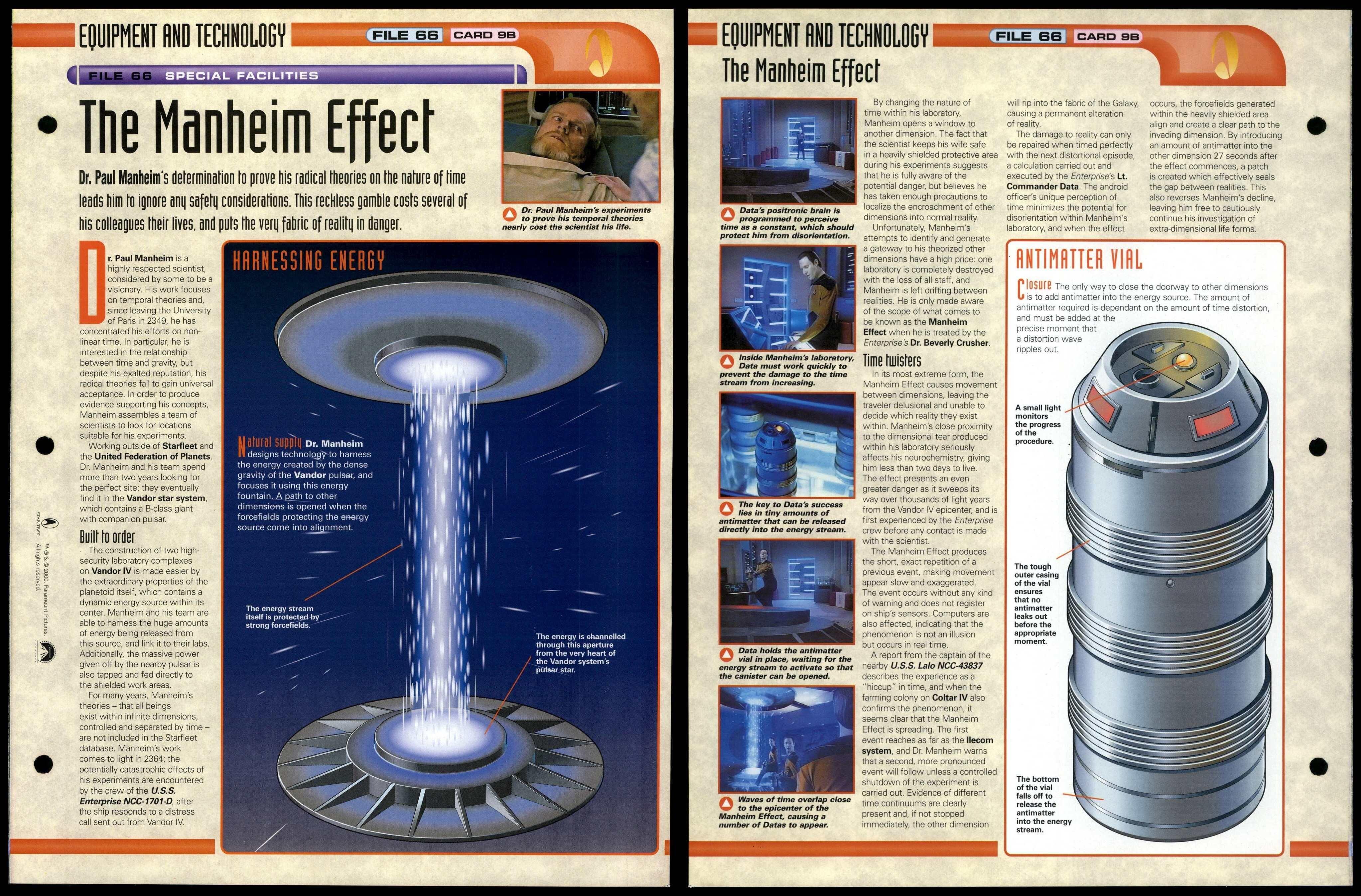 The Manheim Effect Special Facilities Star Trek Fact File Page