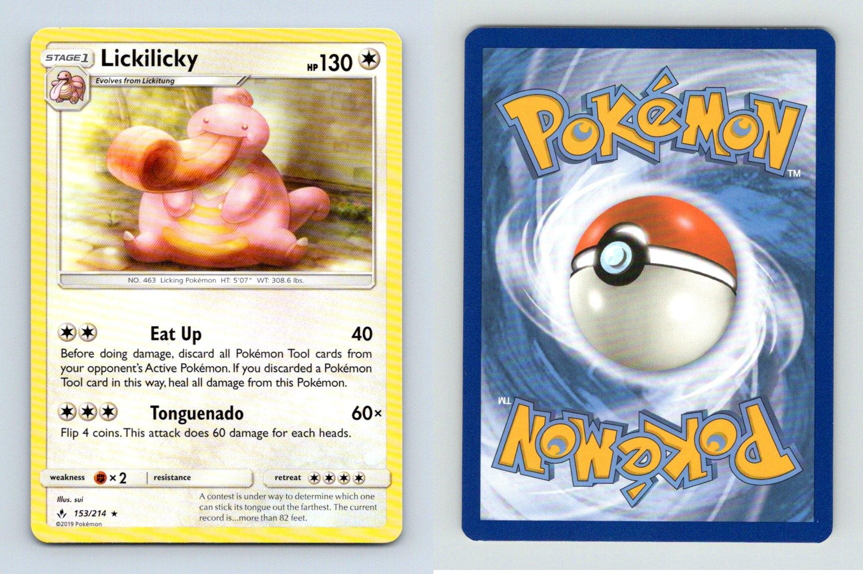 Lickilicky 153/214 Pokemon TCG Sun & Moon Unbroken Bonds Cards Rare Card 