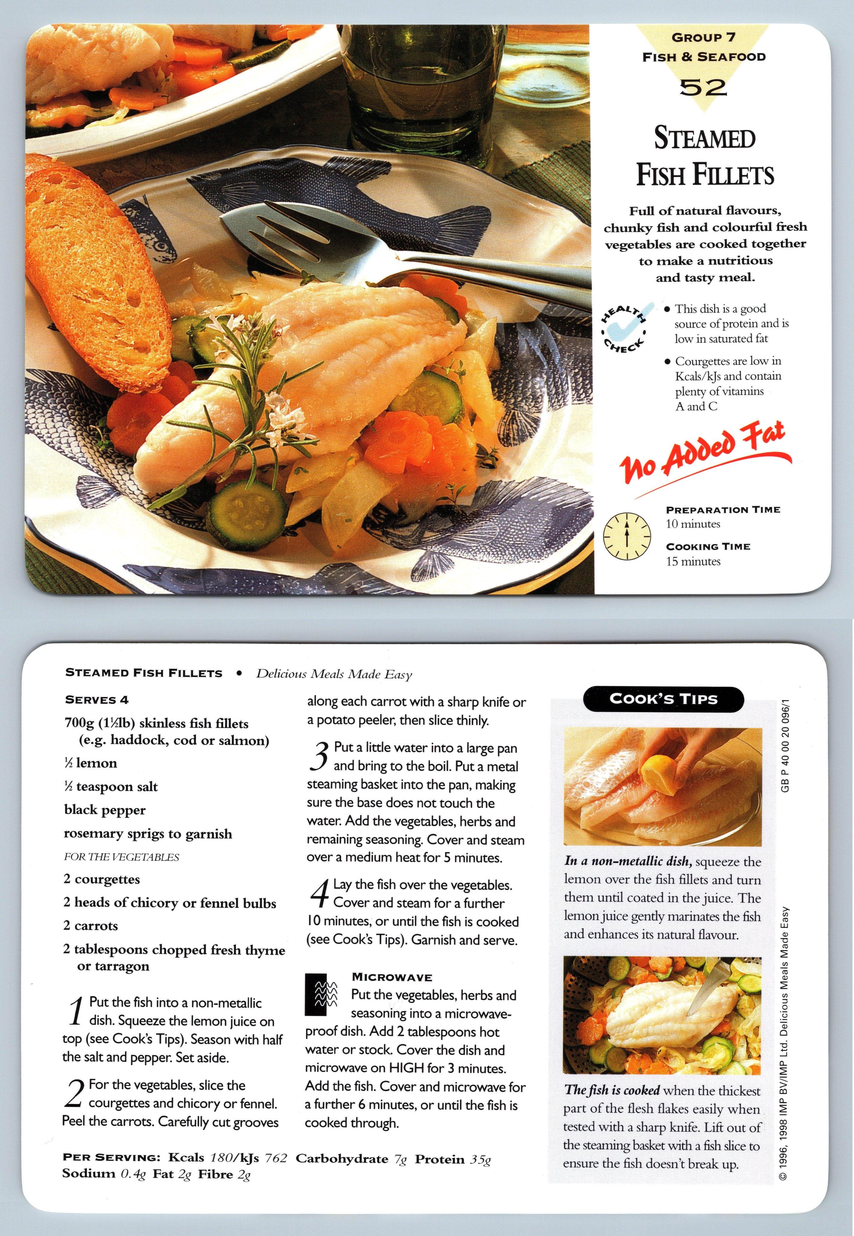 Steamed Fish Fillets 52 Fish Delicious Meals Made Easy 19967 Recipe
