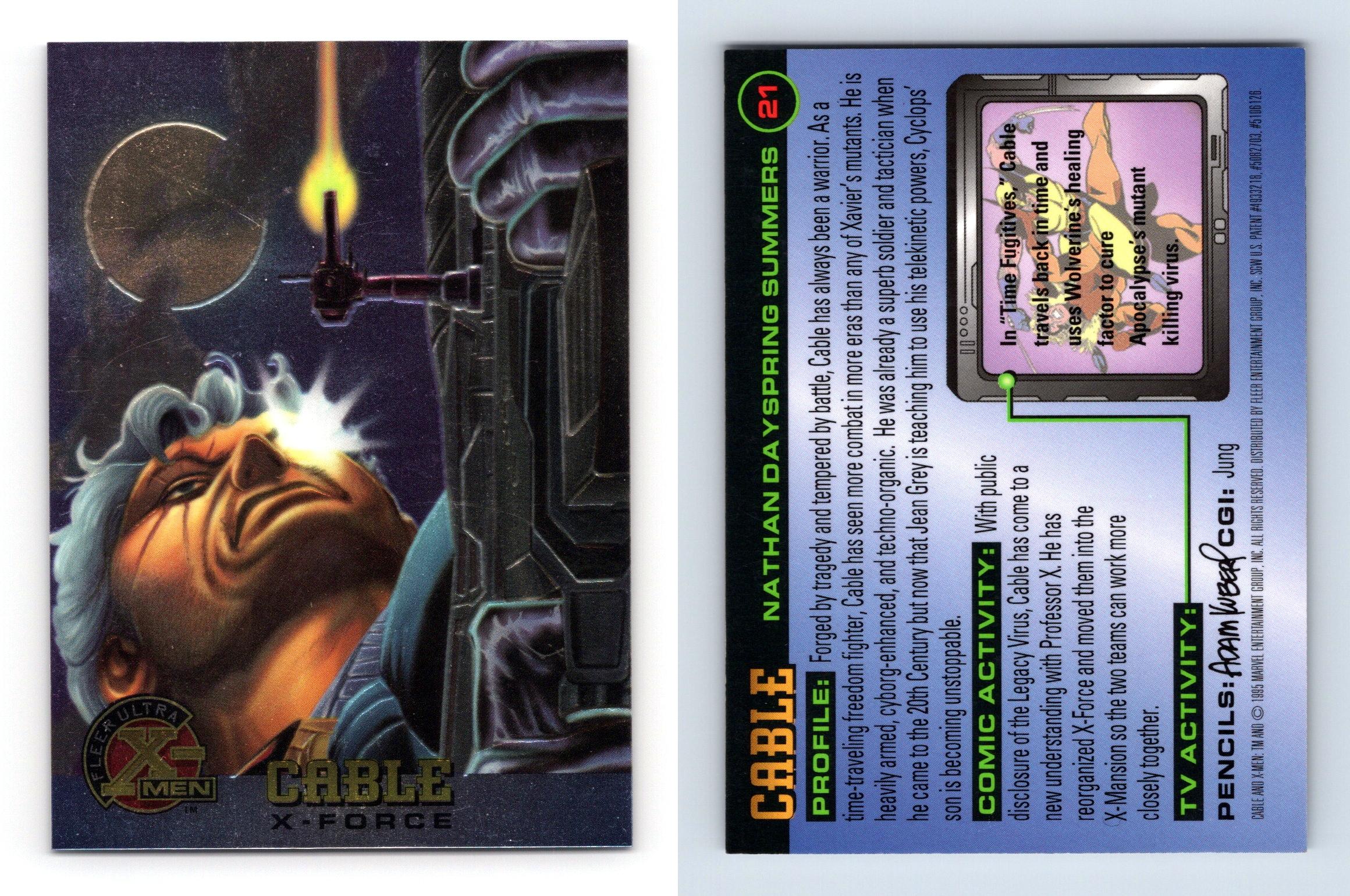 Cable #21 X-Men Chromium 1995 Fleer Ultra Trading Card