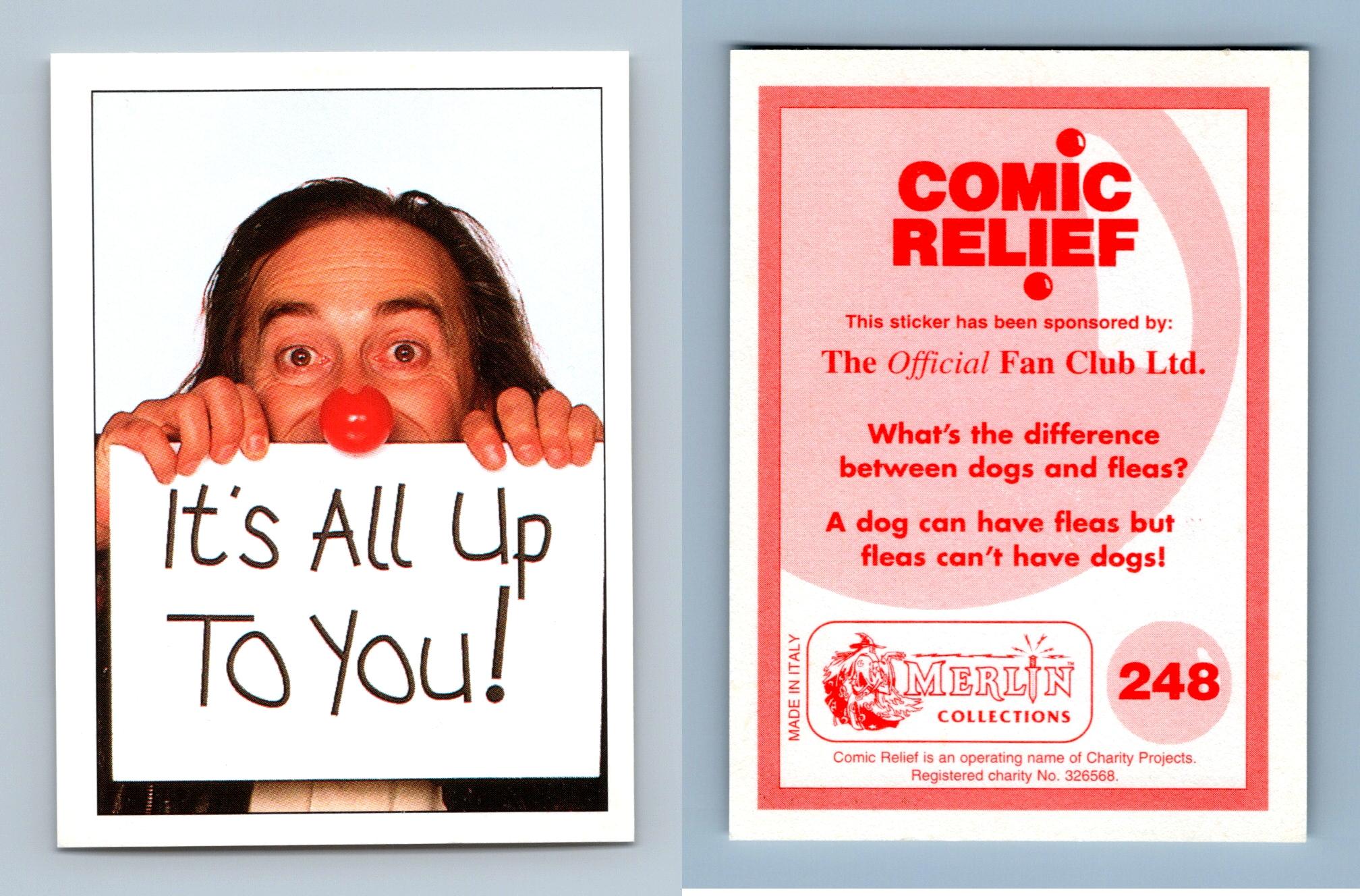 C845 Comic Relief #194 Merlin 1995 Tony Robinson Sad Face Sticker 