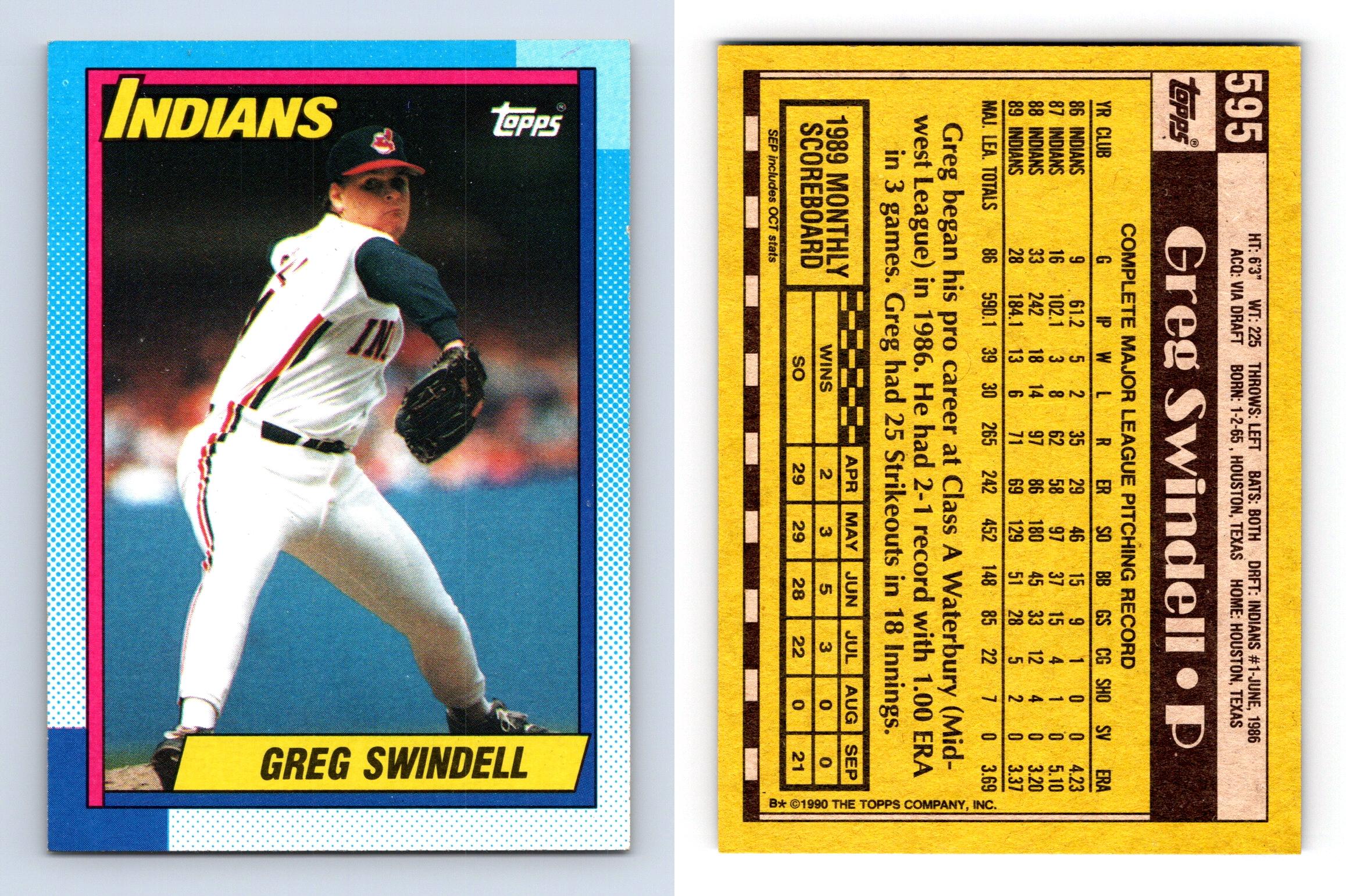 Greg Swindell Indians Topps Baseball Trading Card