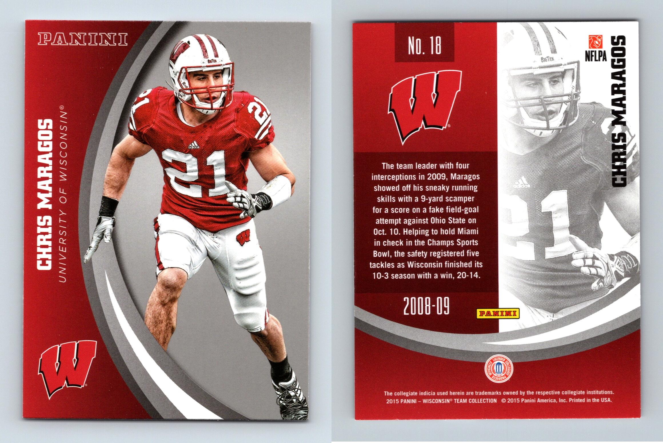 Chris Maragos football card (Wisconsin Badgers) 2015 Panini Team Collection  #18 at 's Sports Collectibles Store