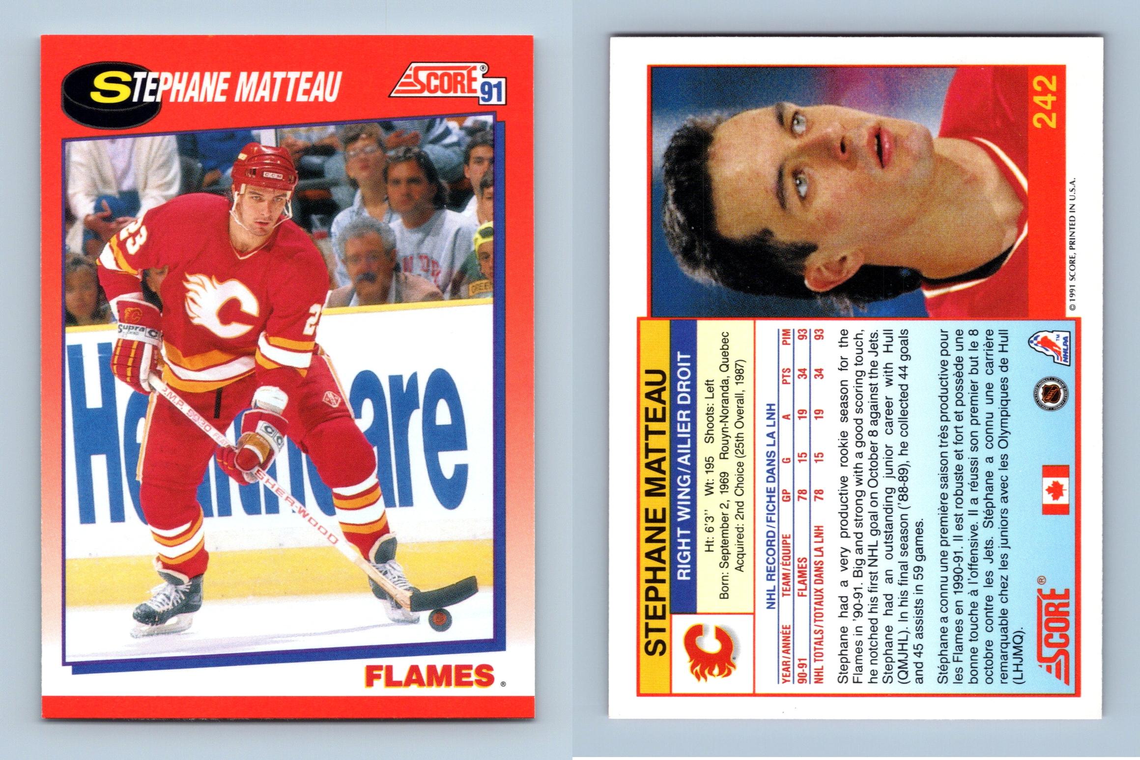 Stephane Matteau Flames Score Bilingual Nhl Hockey Card