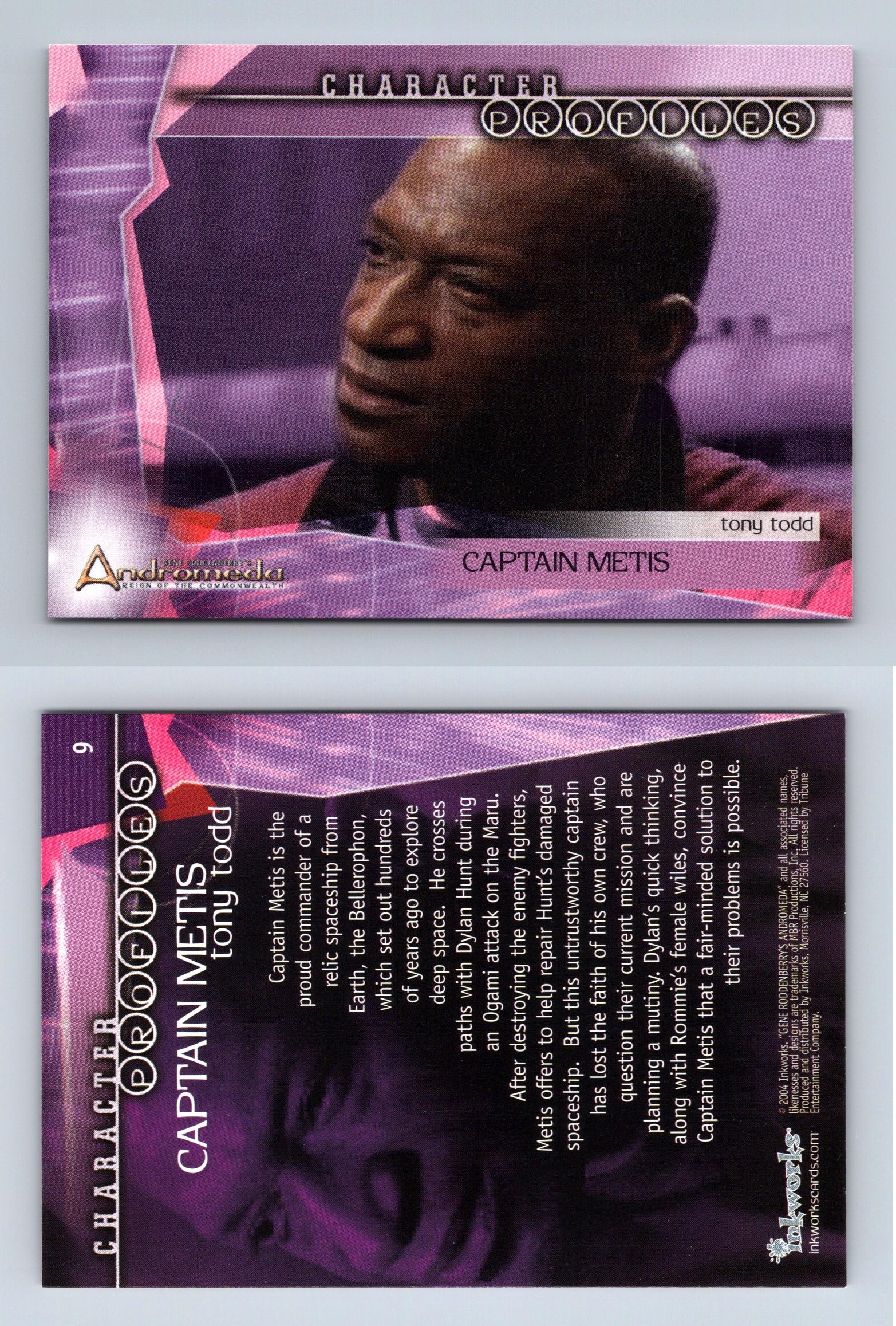 Captain Metis 9 Andromeda Reign Commonwealth 2004 Inkworks Trading Card