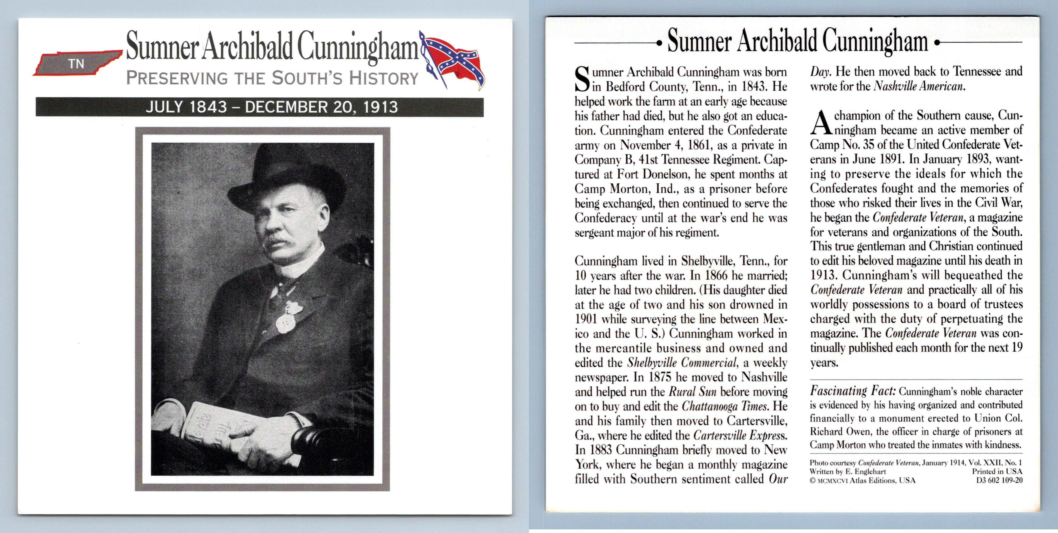 Preserving The South's History Sumner Archibald Cunningham Atlas Ed