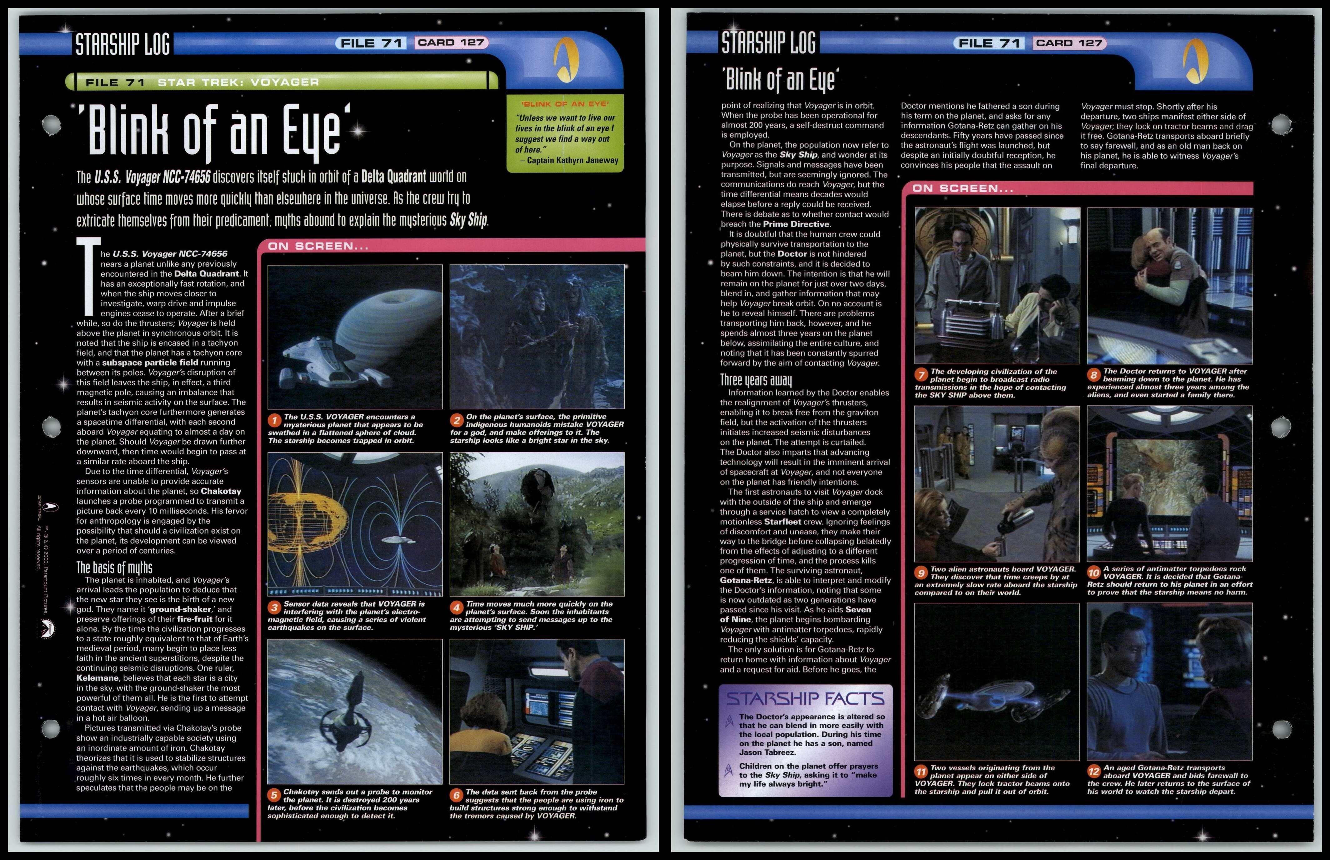 Blink Of An Eye Voyager Star Trek Fact File Page