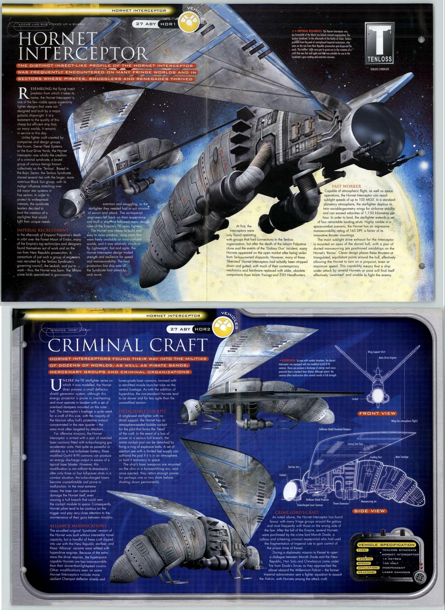 Interceptor HOR12 Vehicles Star Wars Fact File FoldOut Page