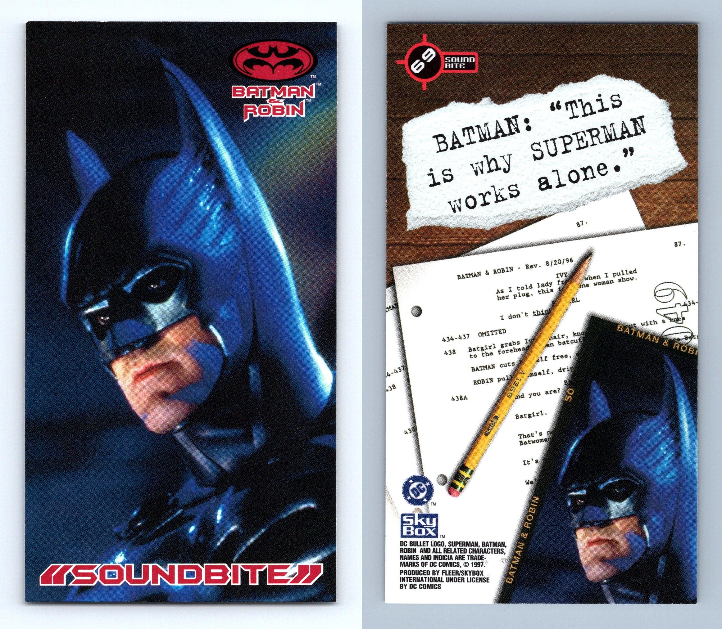 Sound Bite Batman Robin Widevision Skybox Trading Card