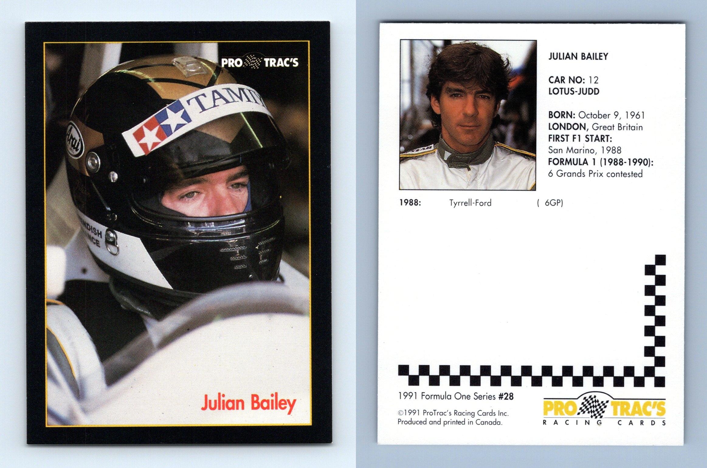 Julian Bailey Formula Pro Trac S Premier Racing Card