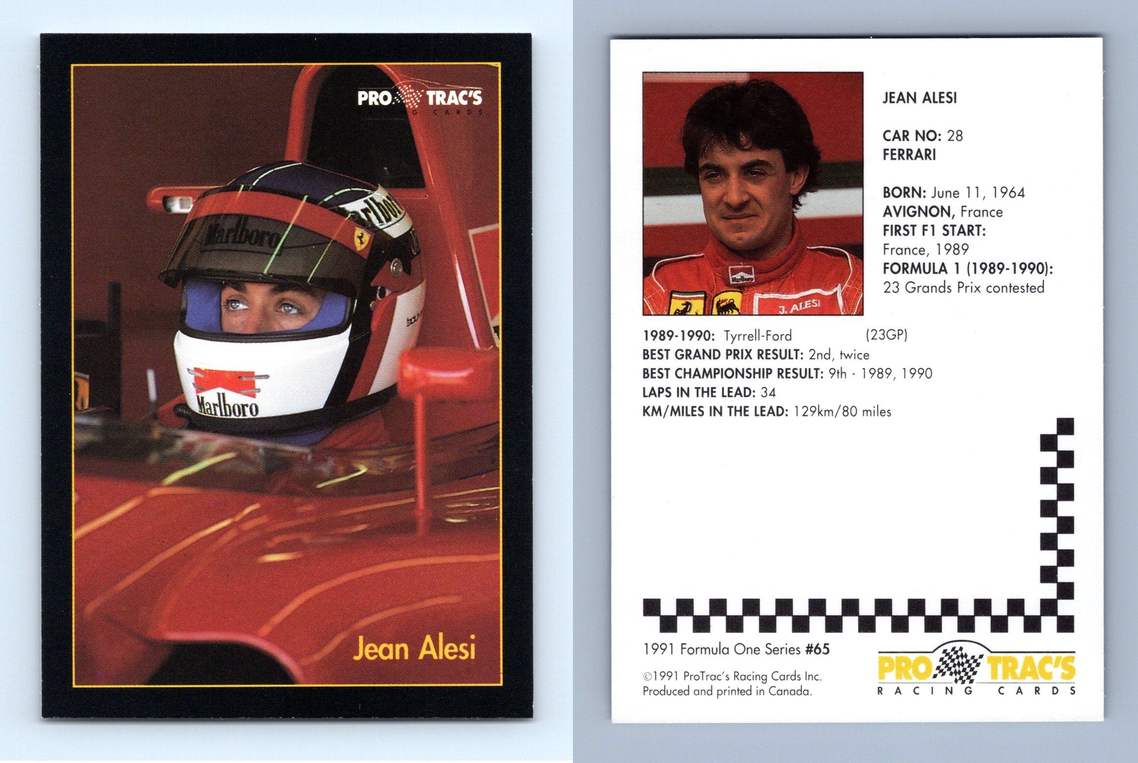 Jean Alesi Formula Pro Trac S Premier Racing Card