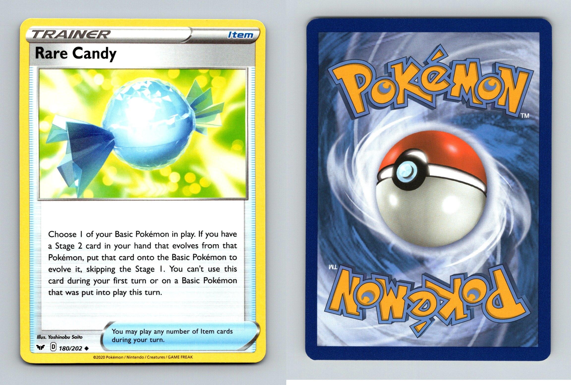 Rare Candy 180/202 Sword Shield Pokemon ITEM TCG Playset x4 Cards Rare Candy 180/202 Sword Shield Pokemon ITEM TCG Playset x4 Cards