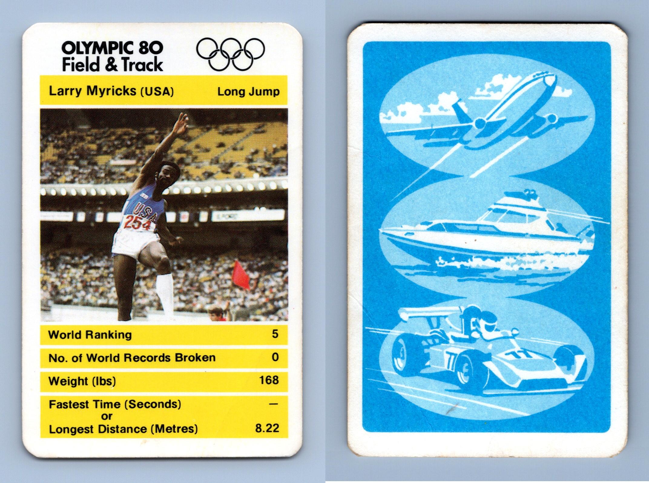 Larry Myricks Long Jump Olympic 80 Field & Track Dubreq Trumps Card