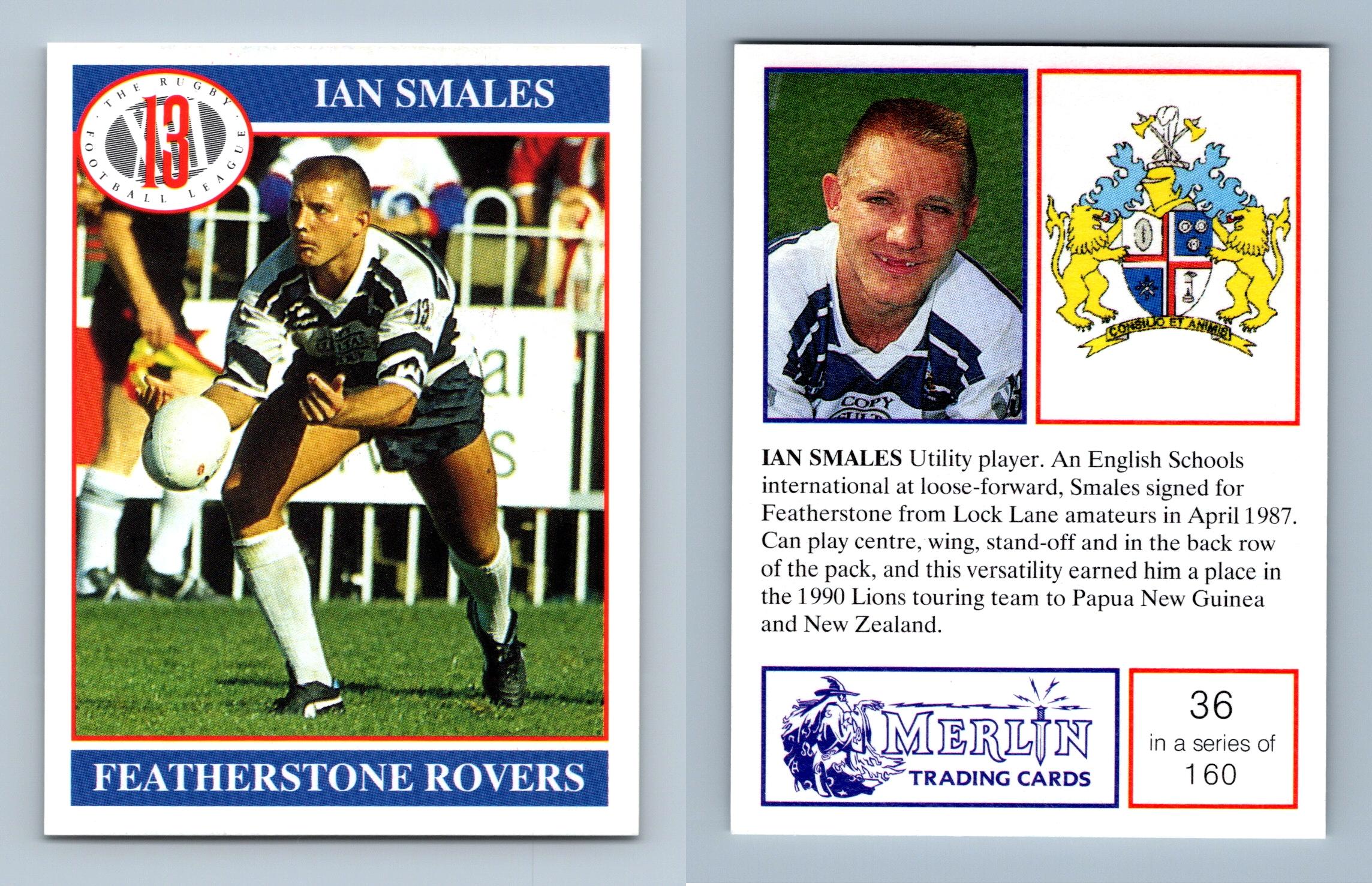 C247 Ian smalles #36 merlin rugby football league 1991 trade card 