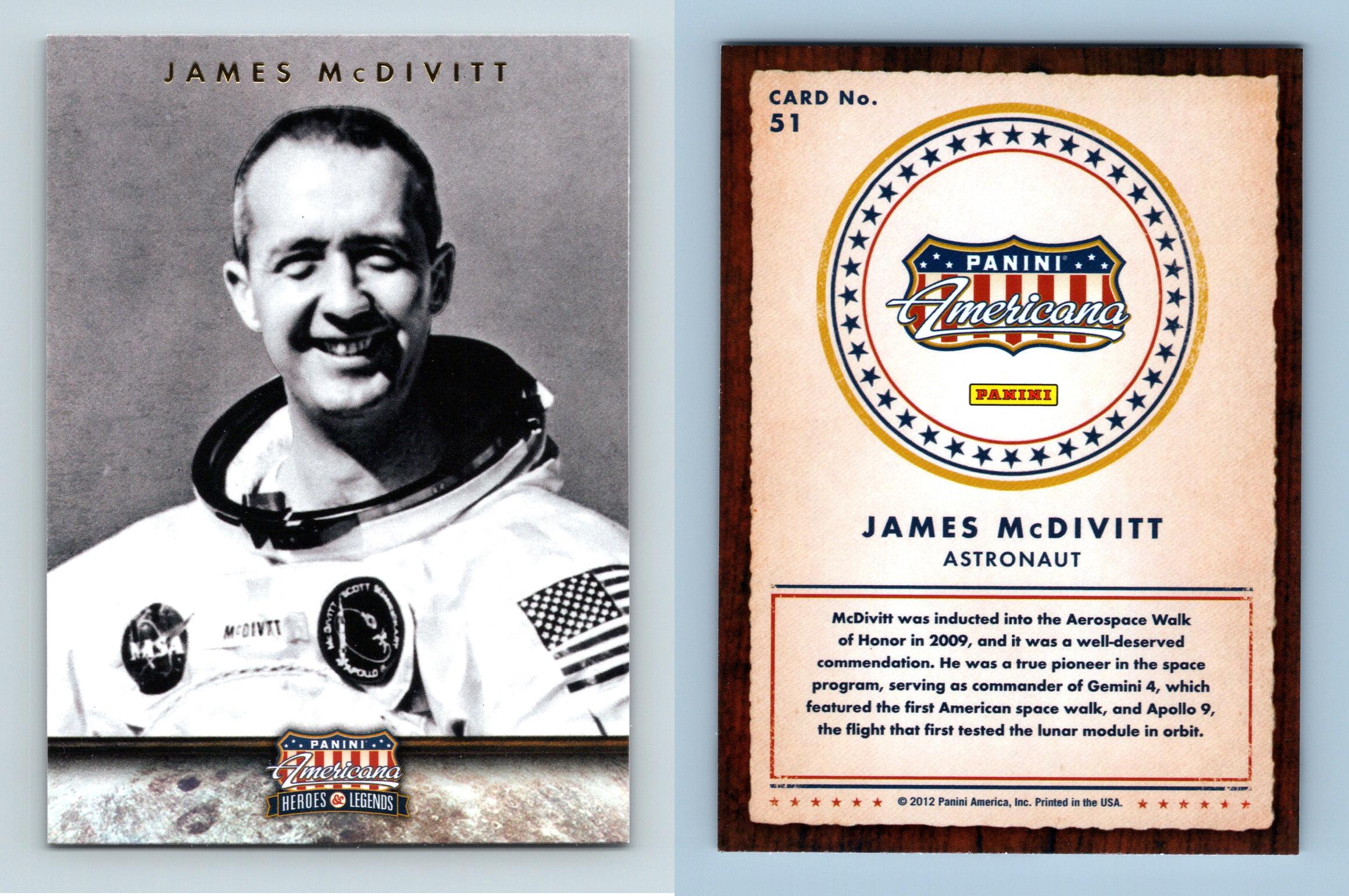 C2180 James McDivitt #51 Americana Heroes And Legends 2012 Panini Trade Card