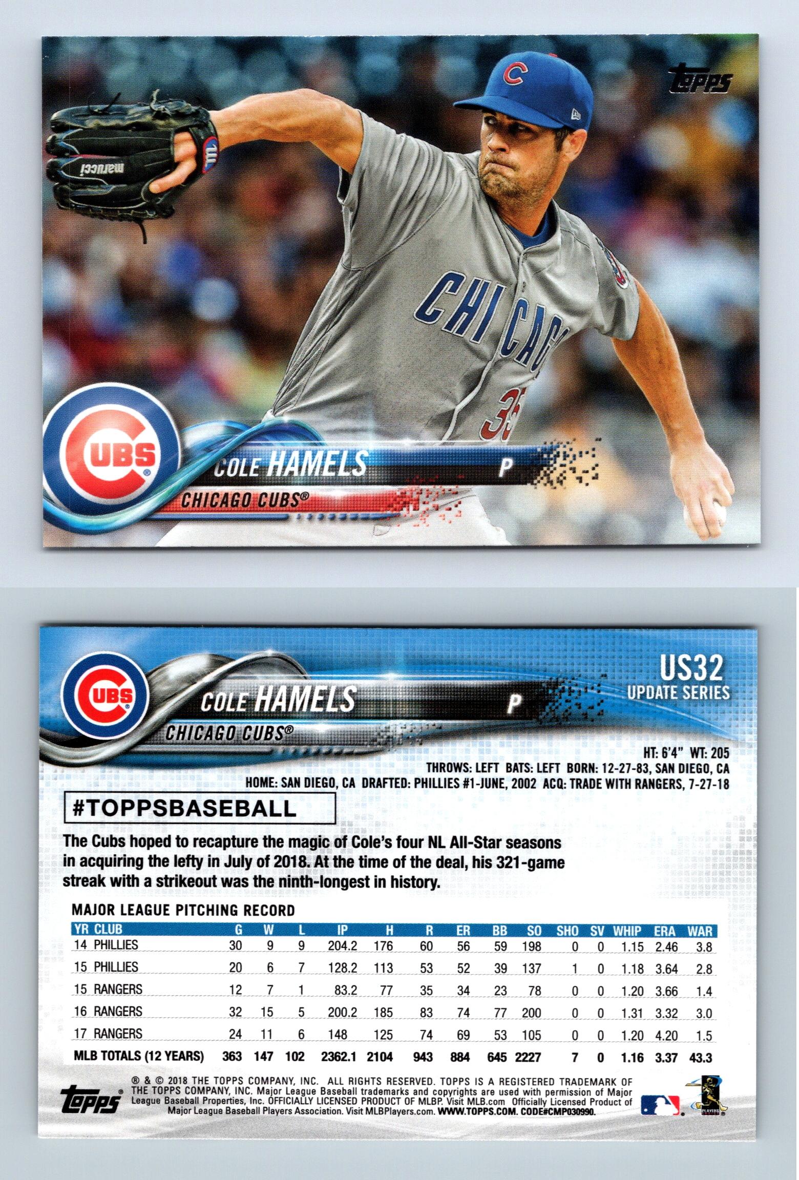 Cole Hamels Baseball Rookie Card