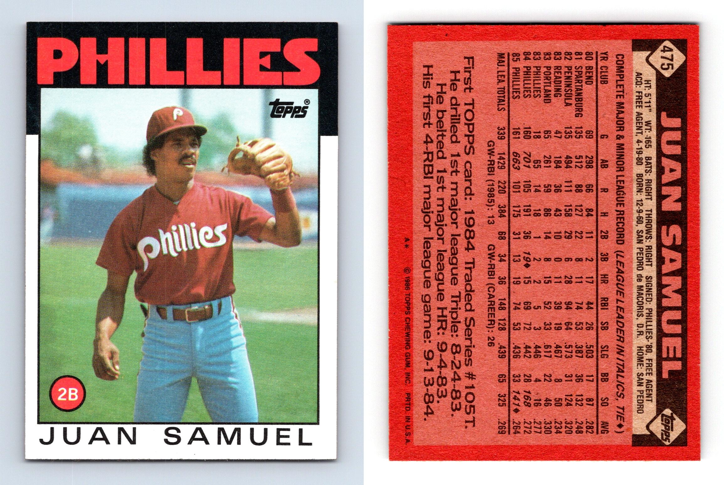 Topps Juan Samuel Baseball Trading Cards