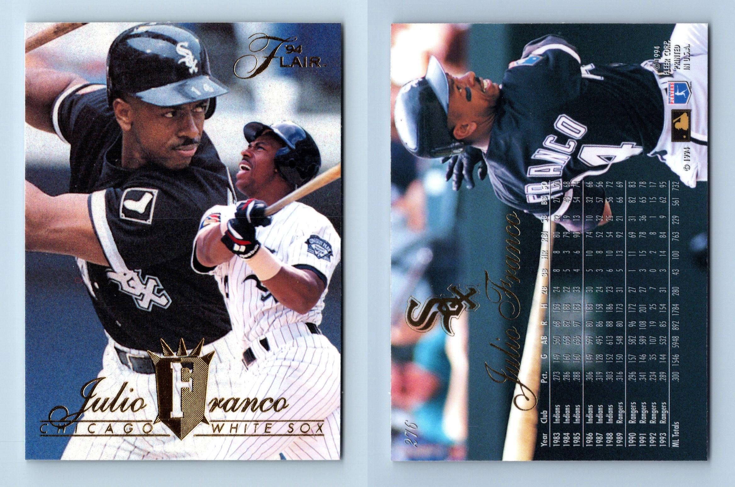 Julio Franco White Sox 276 Flair 1994 Baseball Trading Card