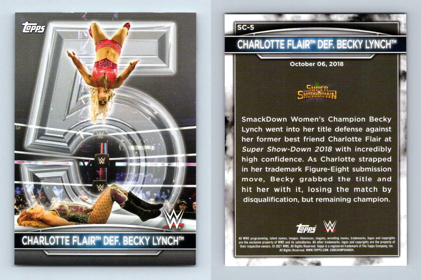 Charlotte Flair Def Becky Lynch SC 5 WWE Women S Division 2021 Topps