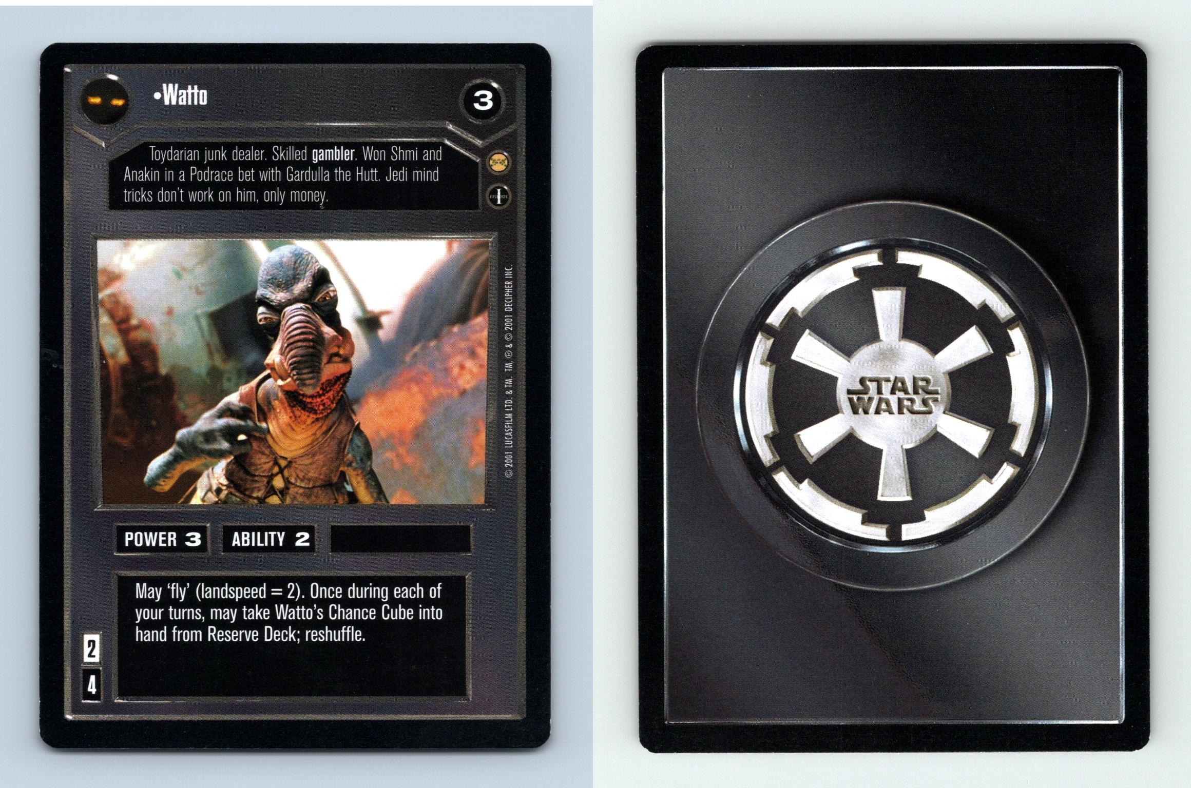 Star Wars Tatooine Limited 2001 DS Rare CCG Card Watto 