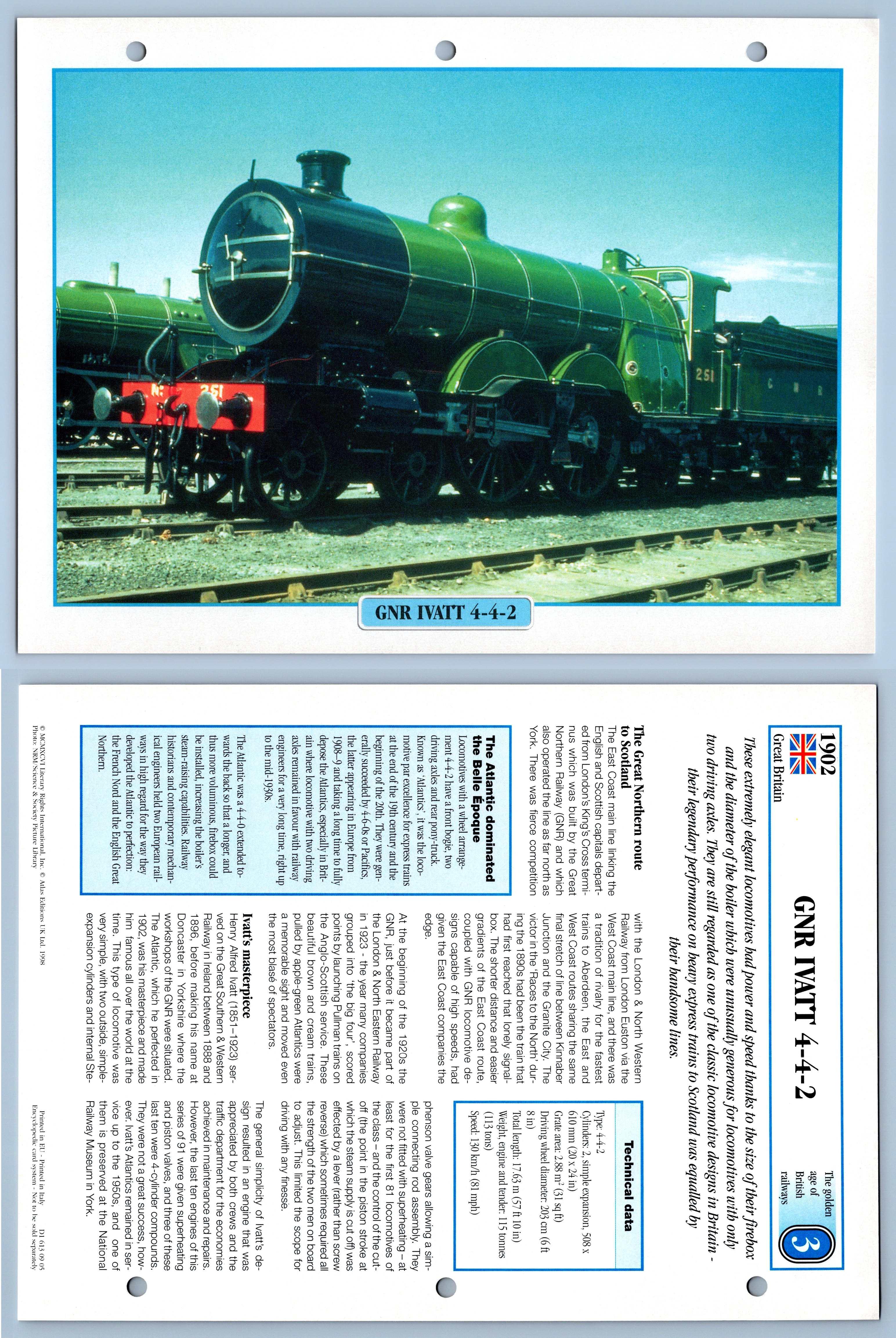 GNR Ivatt 4 4 2 Golden Age British Legendary Trains Maxi Card