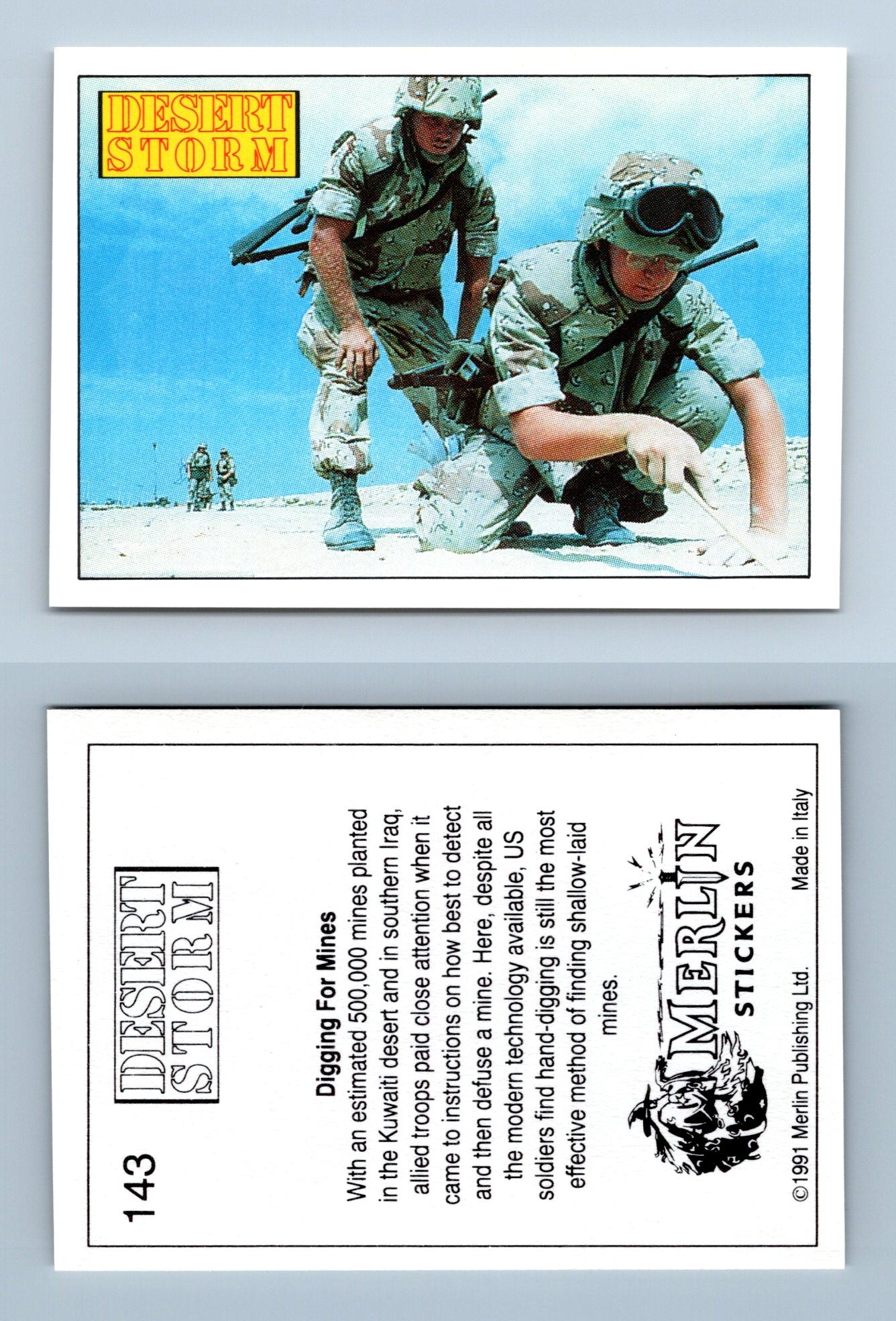 C959 Digging For Mines #143 Desert Storm 1991 Merlin Sticker 