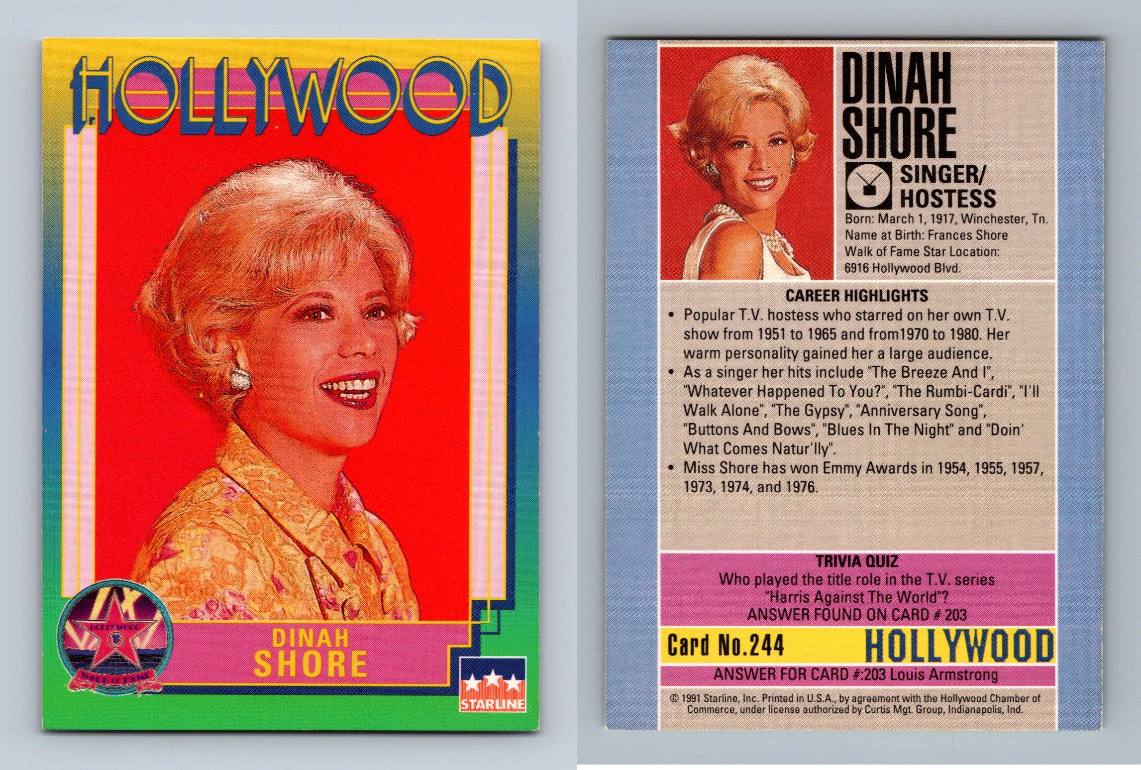 1991 Starline Hollywood Walk of Fame Dinah Shore 