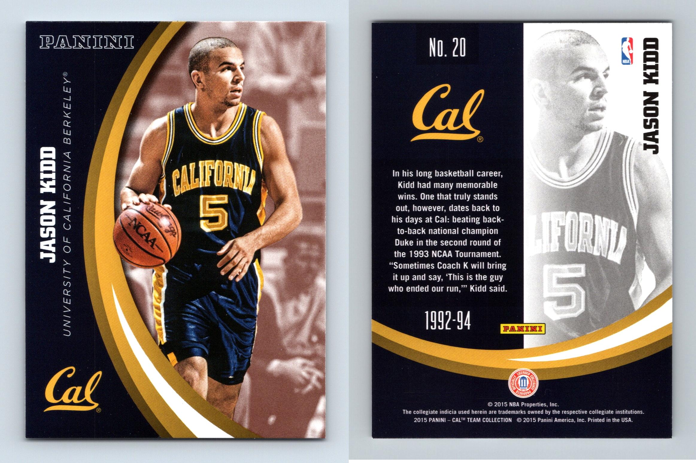 Jason Kidd #20 California Golden Bears Collegiate 2015 Panini Trading Card