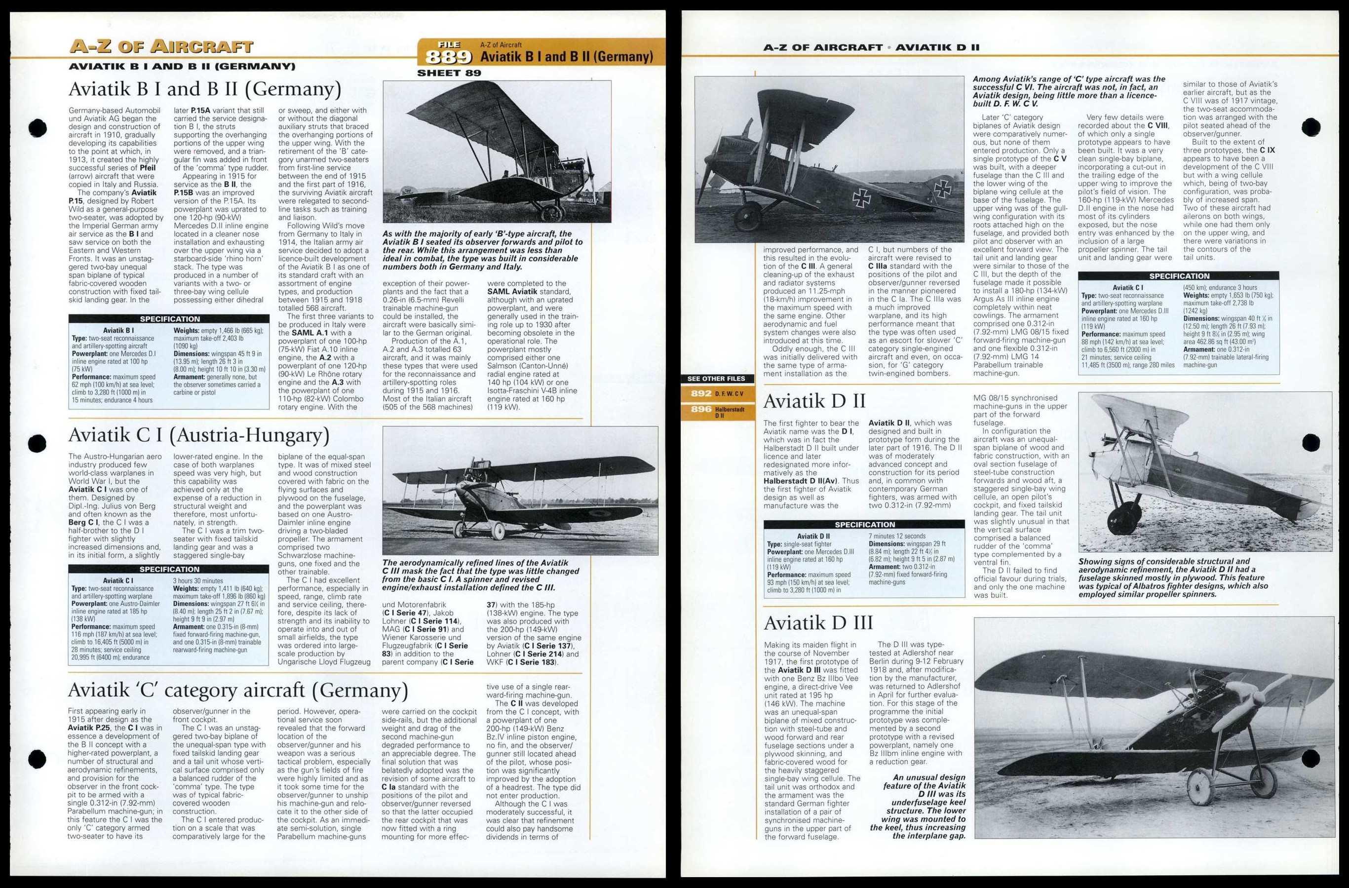 Aviatik B I & B II (Germany) - A-Z #889 World Aircraft Information Page