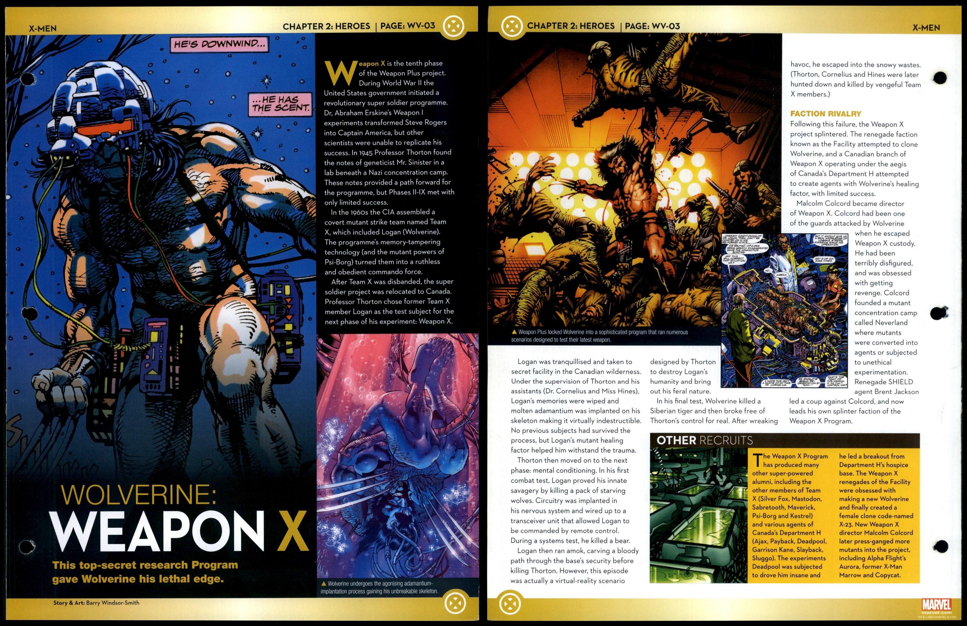 Weapon X Wolverine WV03 Heroes XMen Marvel Fact File Page