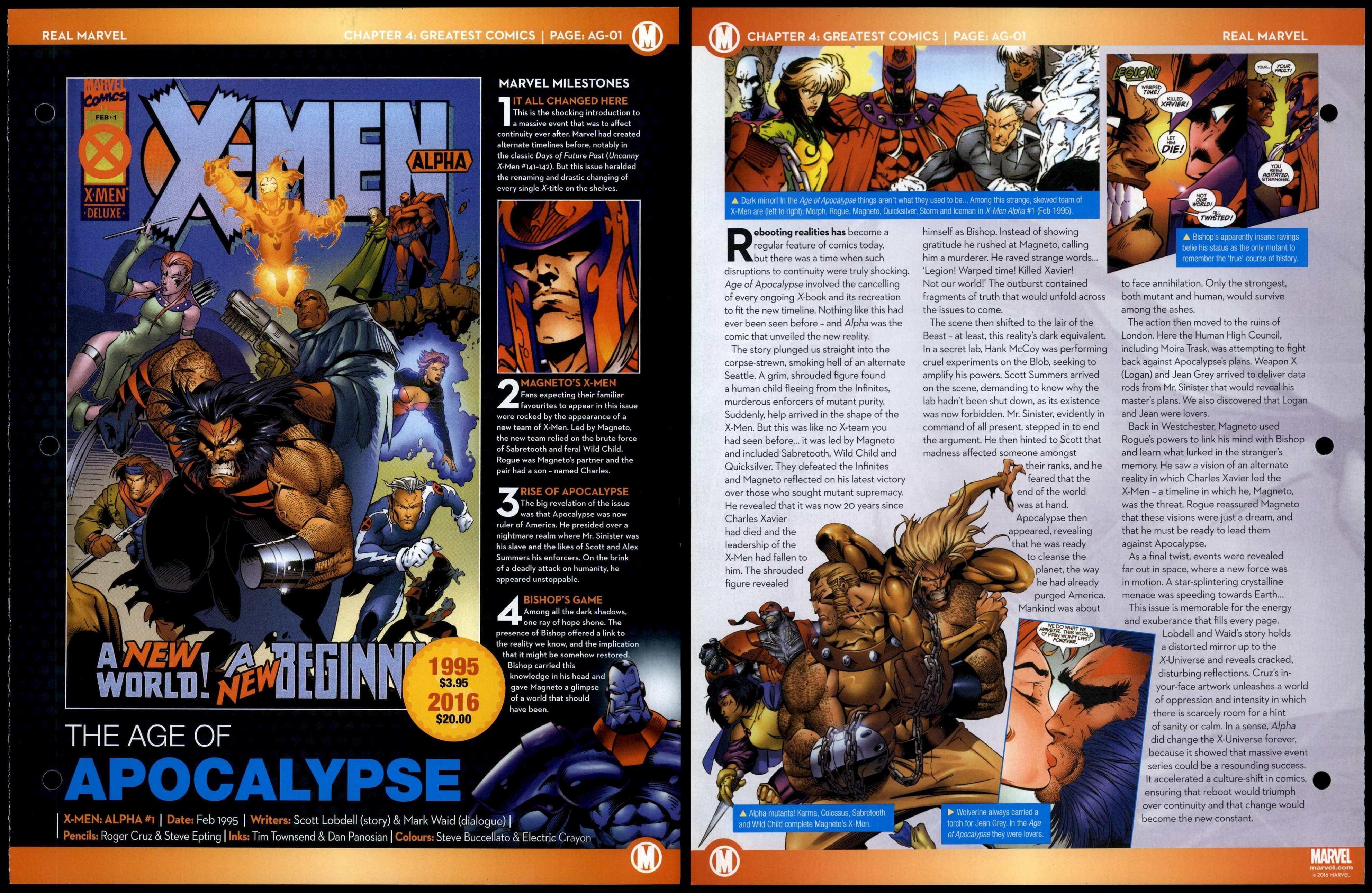 XMen Alpha AG01 Greatest Comics Real Marvel Fact File Page