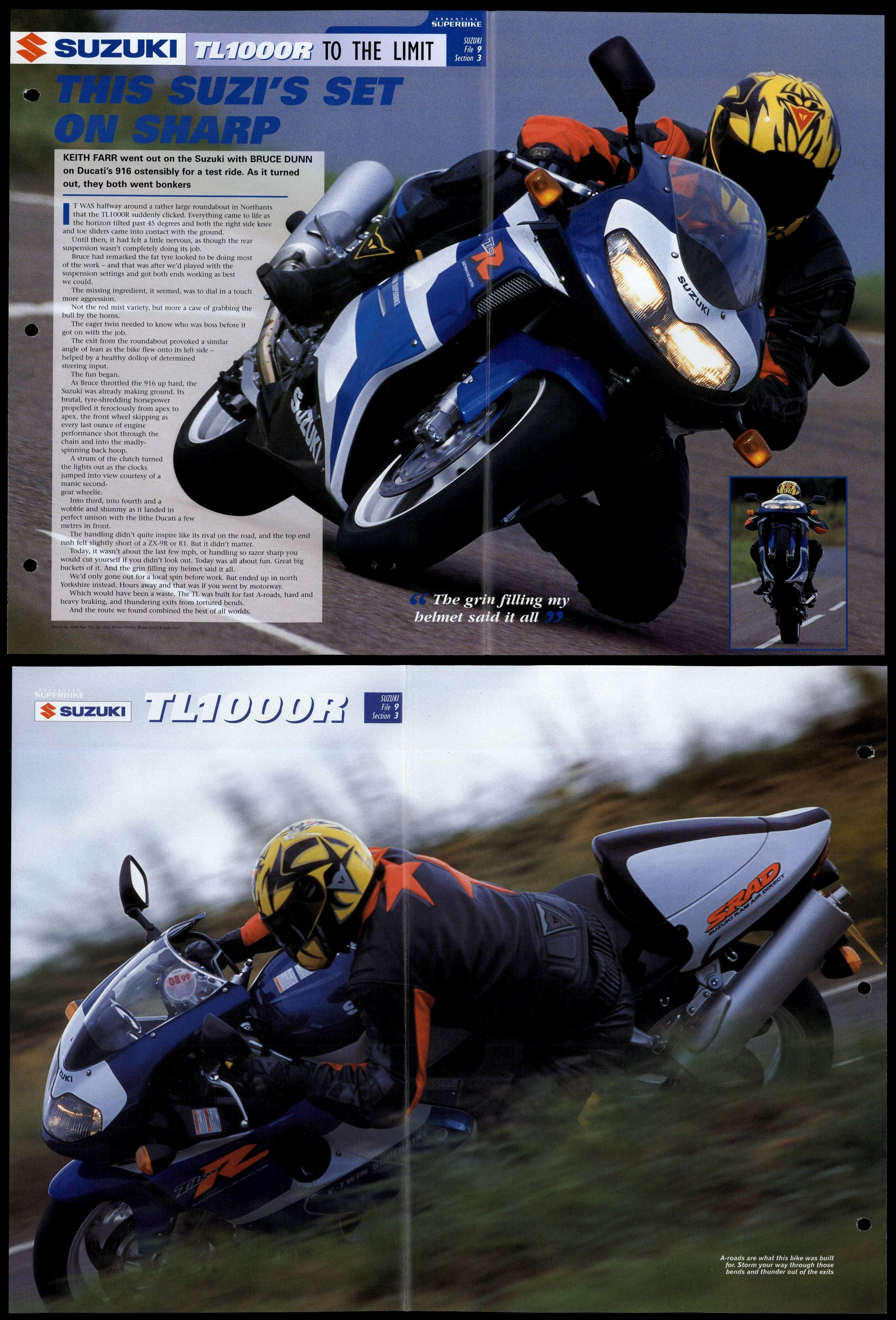 Suzuki Tl R To The Limit Essential Superbike Data File Fold Out Page