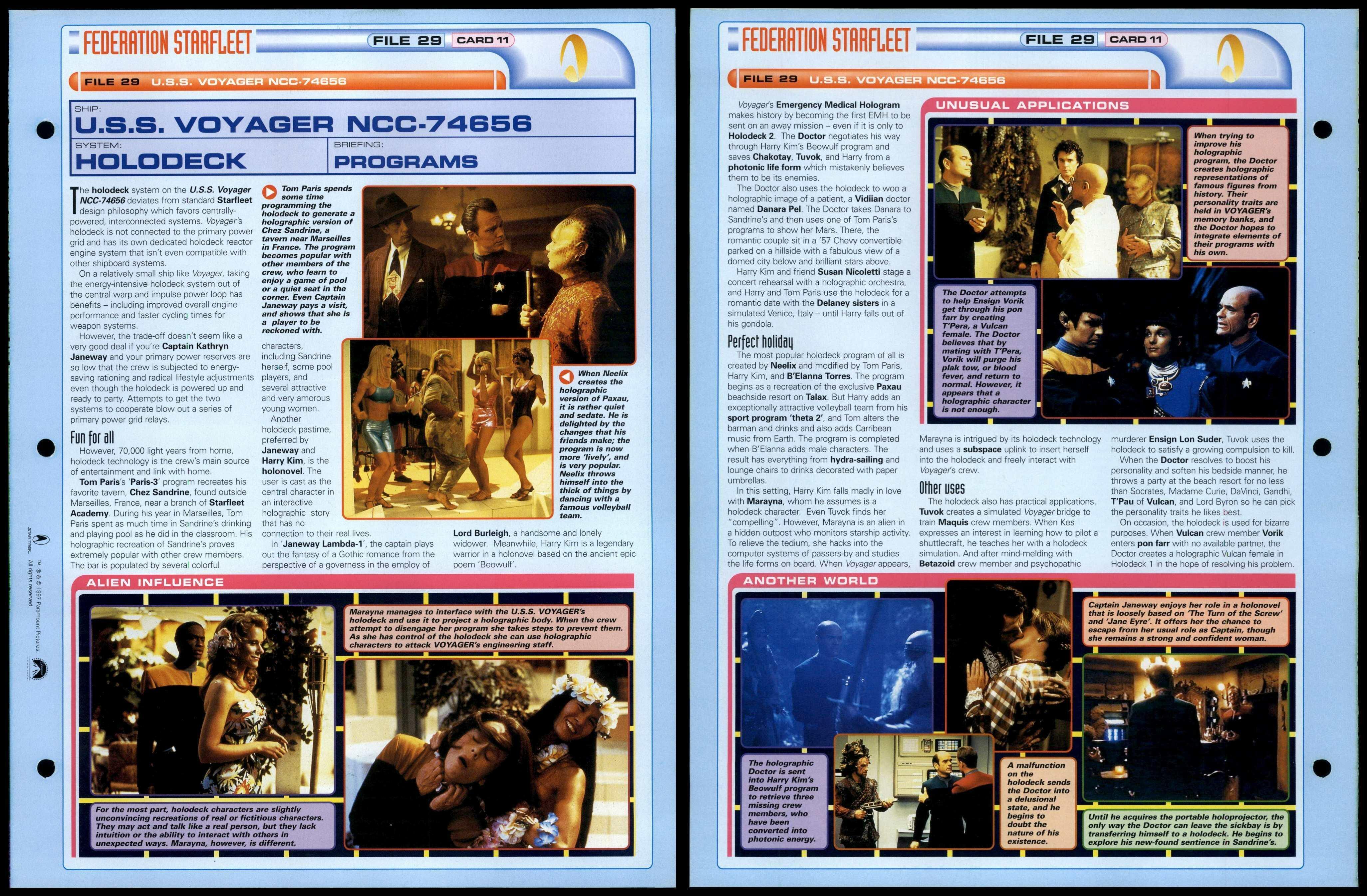 Holodeck Programs Uss Voyager Star Trek Fact File Page