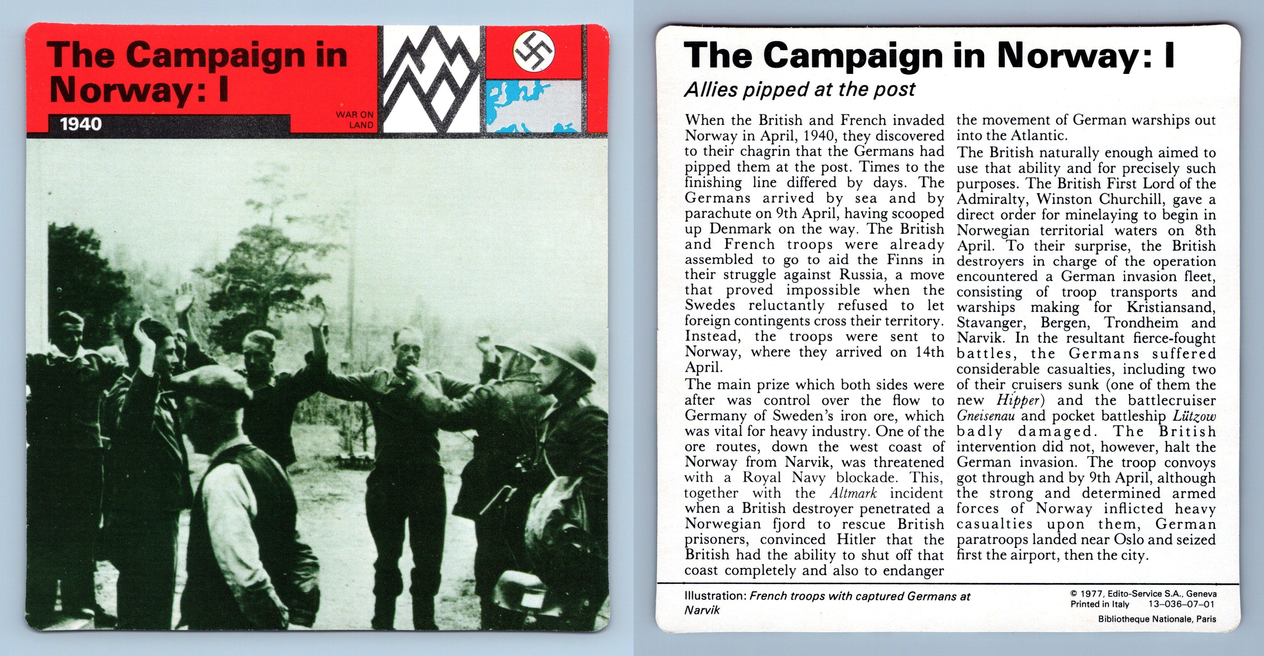 The Campaign In Norway I 1940 War On Land WW2 Edito Service SA