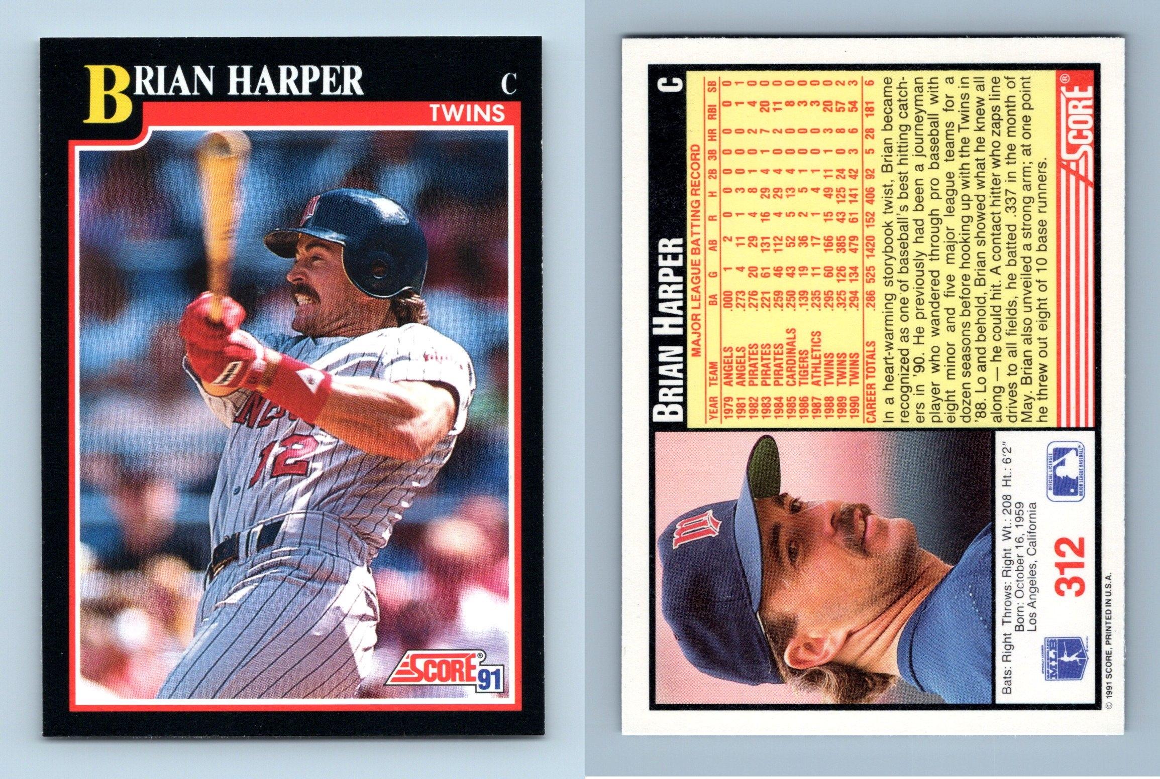 Brian Harper Twins 312 Score 1991 Baseball Trading Card