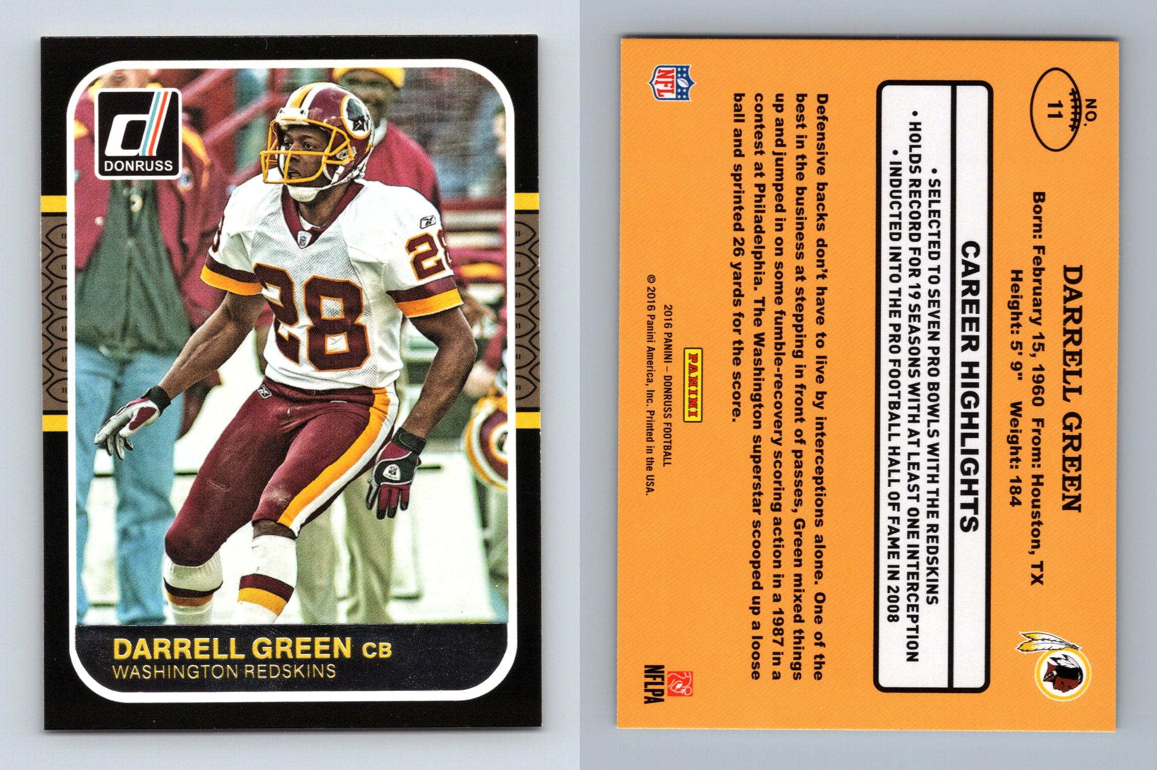 Darrell Green #11 Donruss Football 2016 Panini NFL 1987 Classic Trading Card