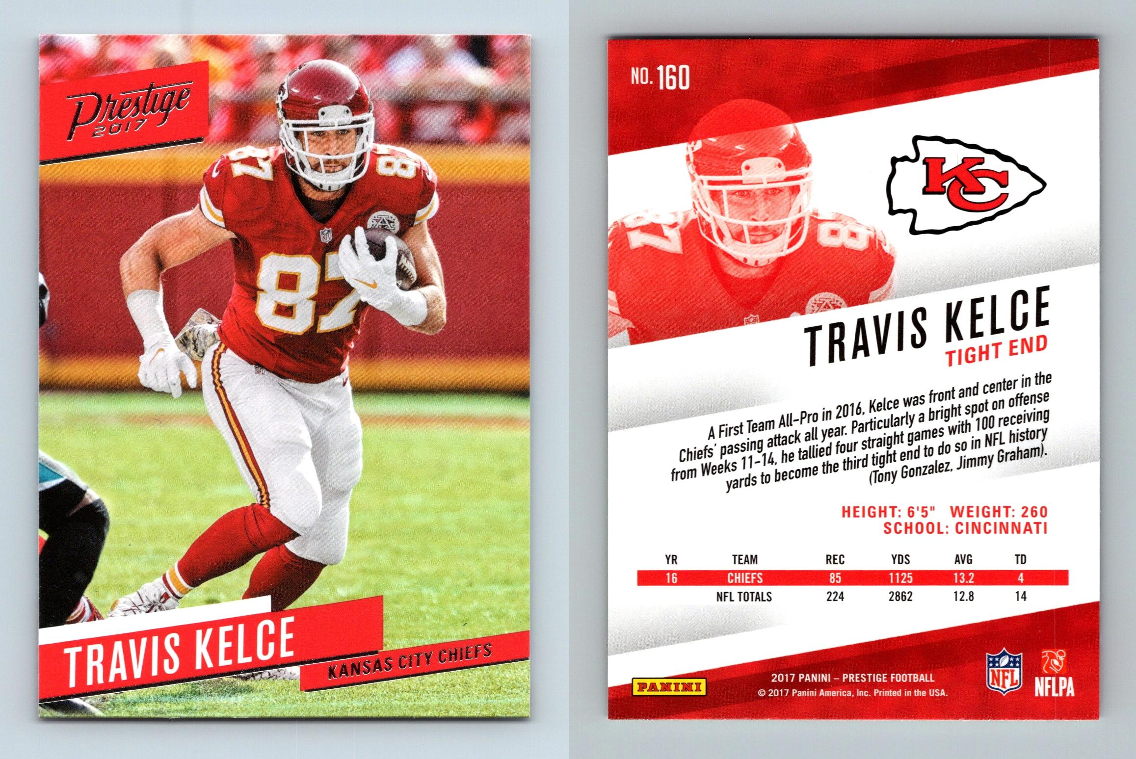 Travis Kelce - Chiefs #160 Prestige Football 2017 Panini Trading Card