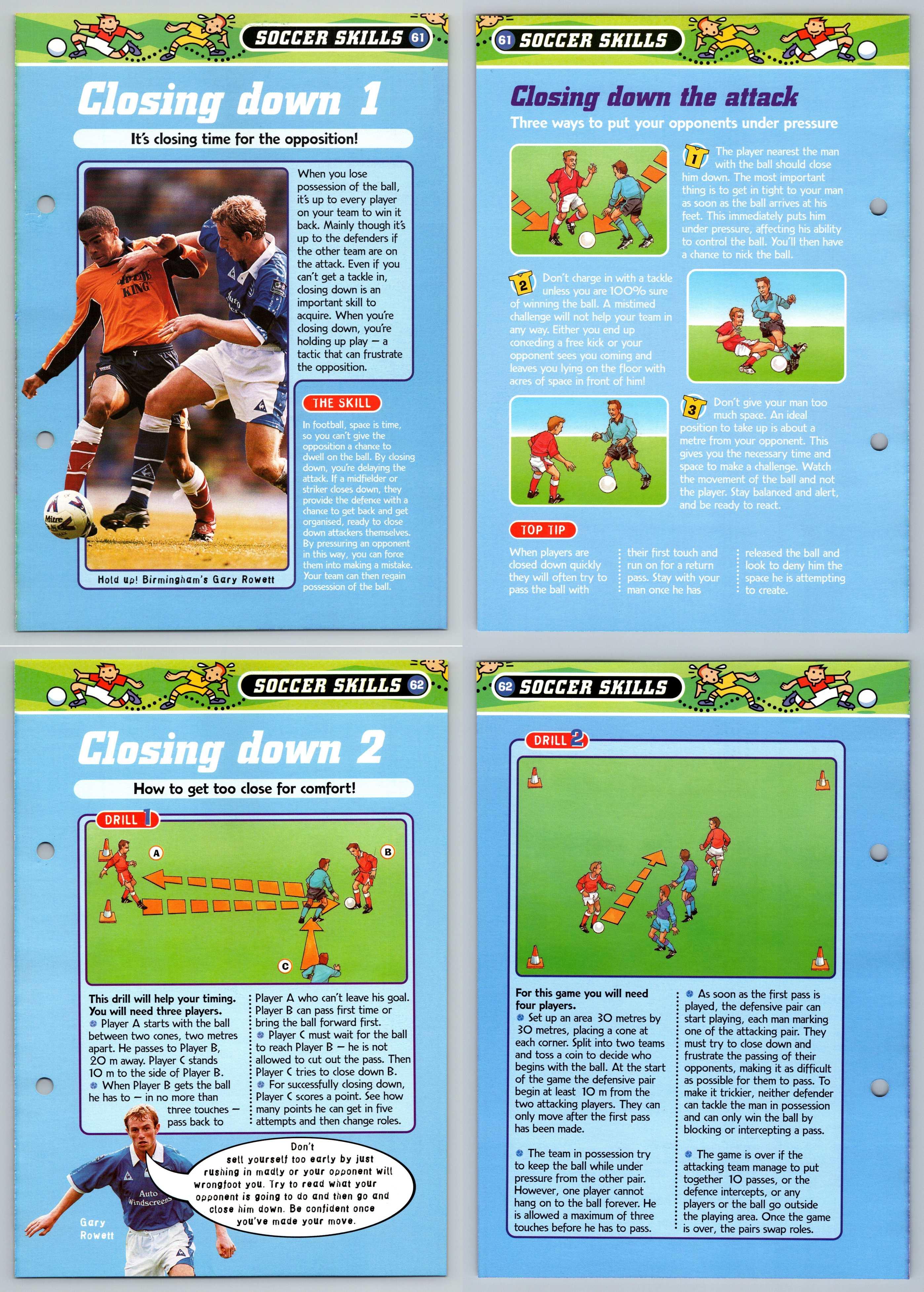 Closing Down Soccer Skills 61 & 62 Football Magic 19989 Fact File 2
