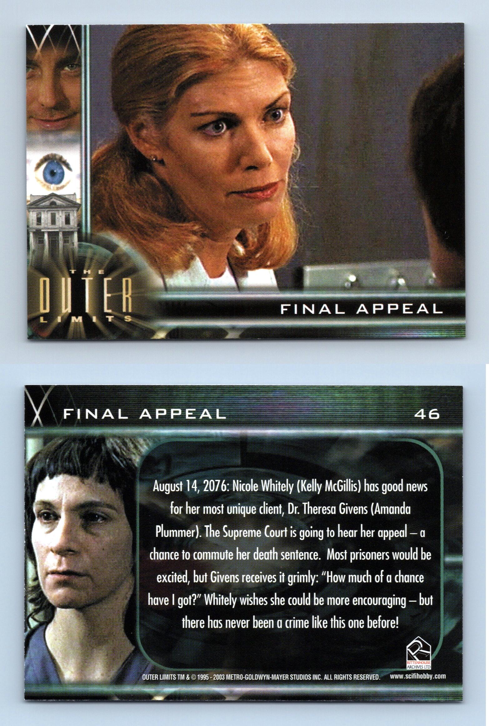 Final Appeal 46 The Outer Limits Sex Cyborgs And Science Fiction 2003 Card