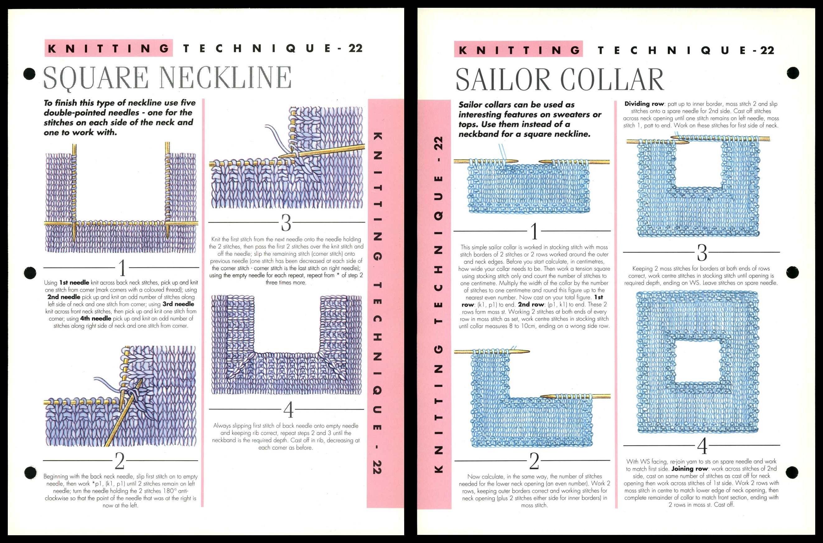 Square Neckline 22 Creative Needles Techniques Knitting Pattern