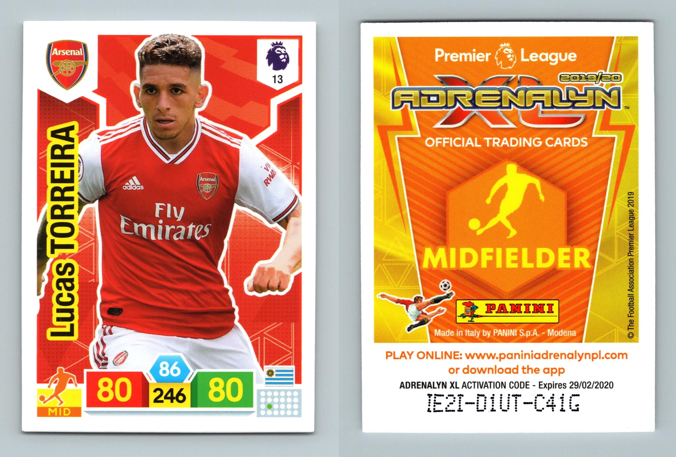 Lucas Torreira Adrenalyn Xl Premier League Panini Trading Card