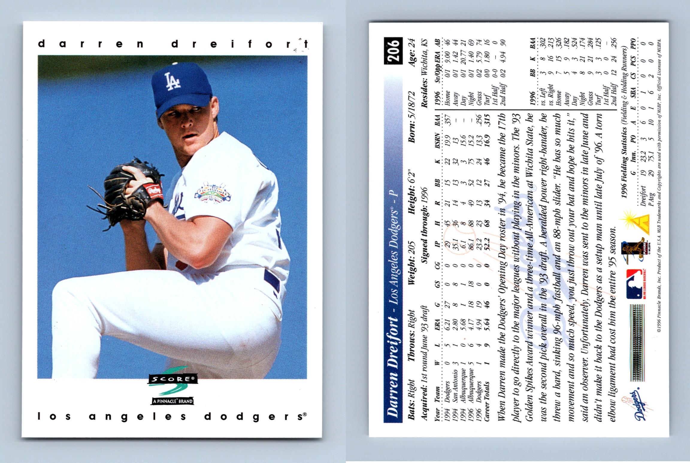 Darren Dreifort Dodgers 206 Score 1997 Baseball Trading Card